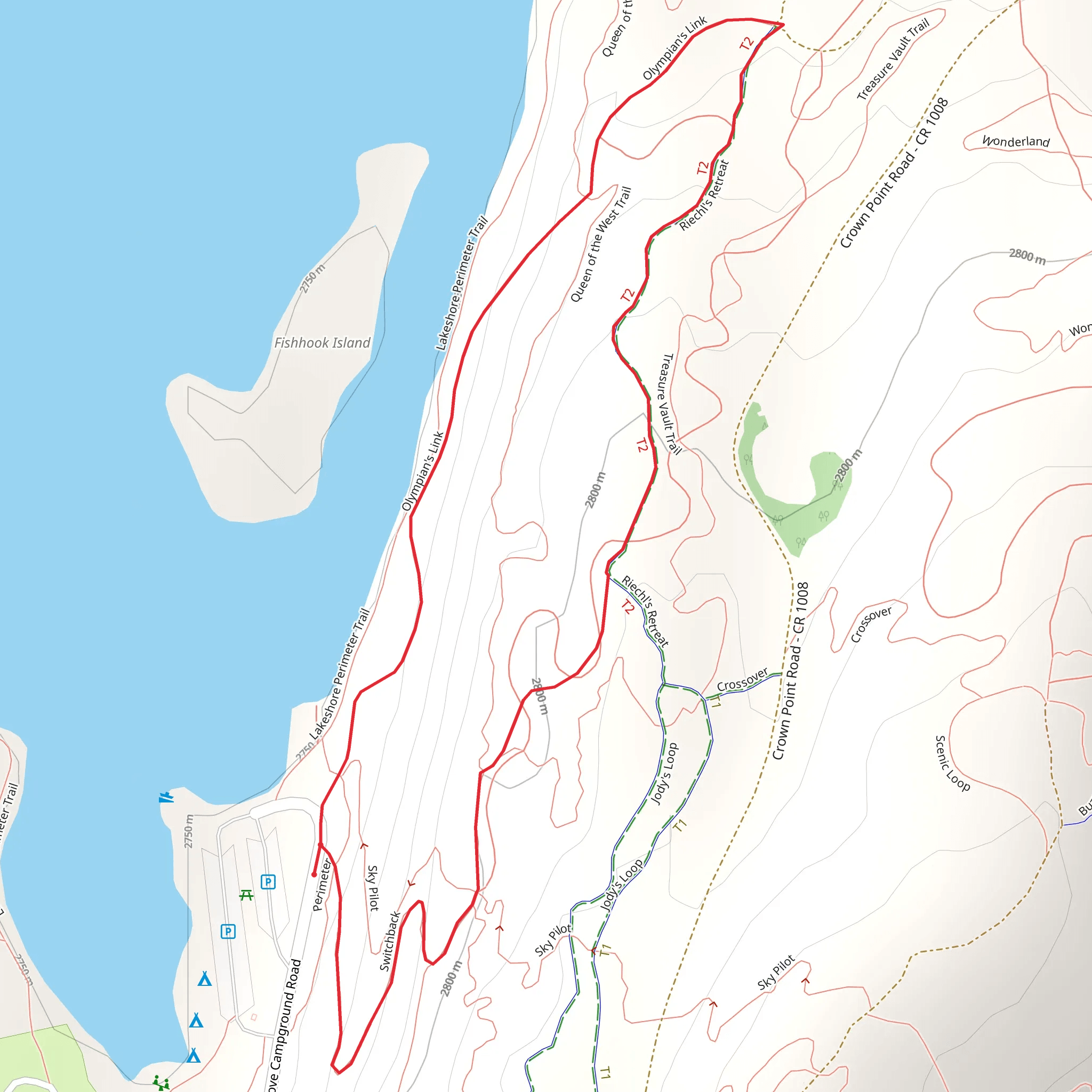 Olympians Links and Riechl's Retreat Loop mobile static map