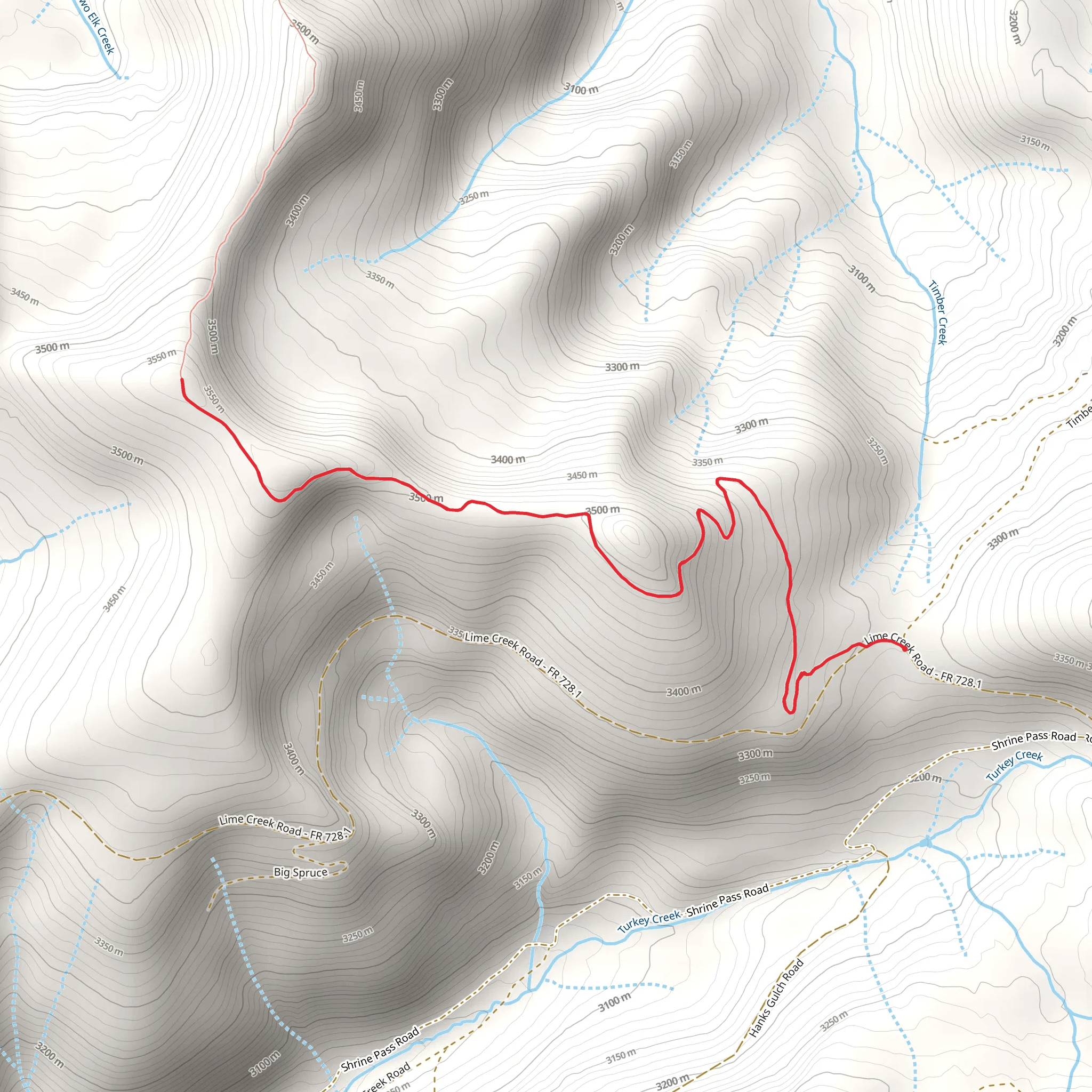 Lime Creek Road mobile static map