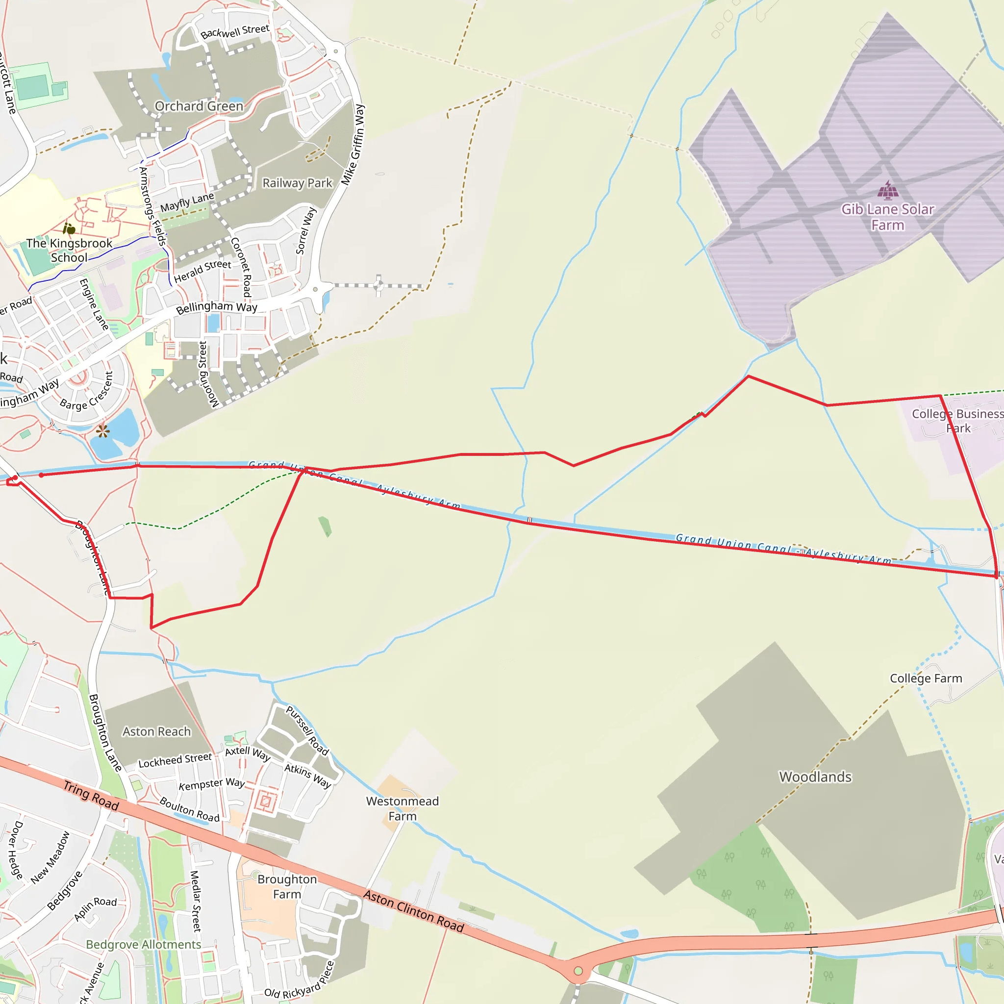 Aylesbury Canal Walk mobile static map