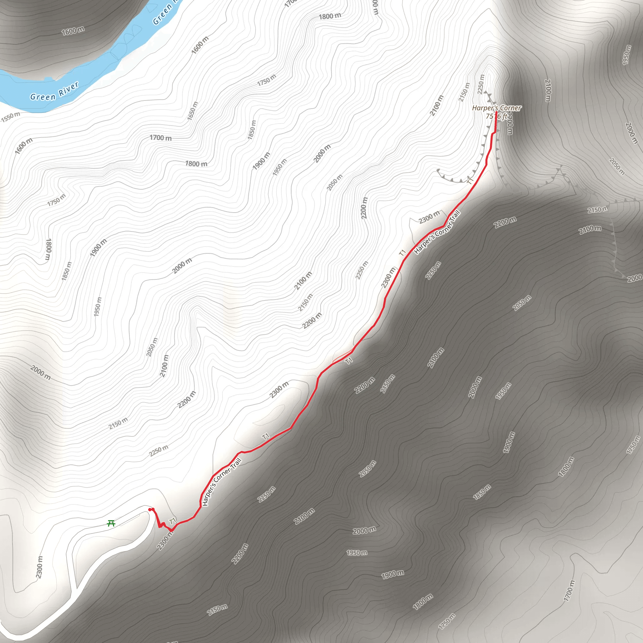 Harper's Corner Trail mobile static map