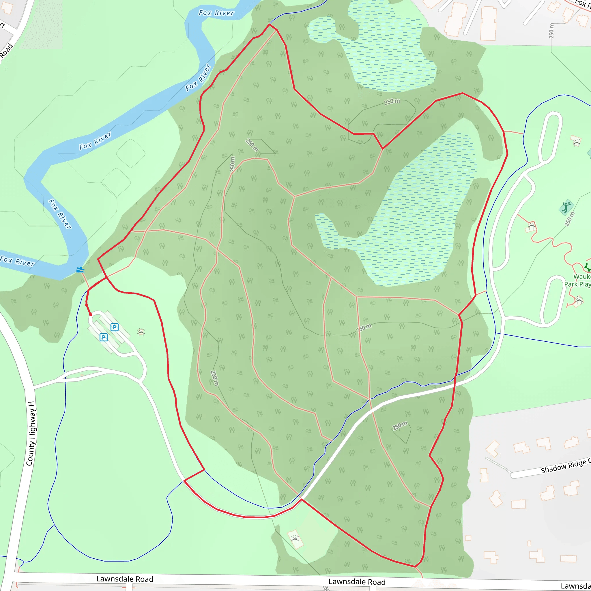Fox River Park Loop mobile static map