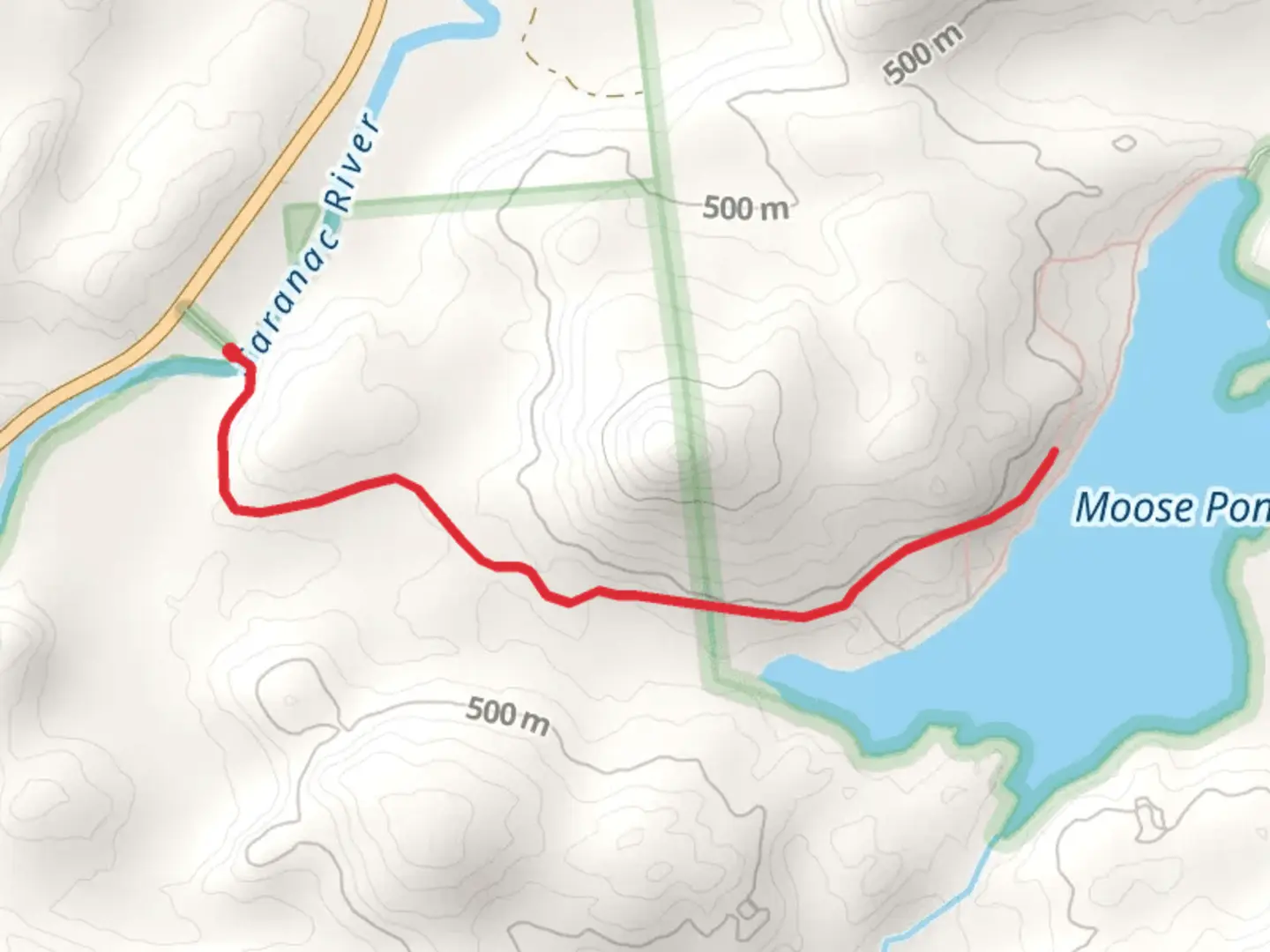 An image depicting the trail Moose Pond Trail and its surrounding area.