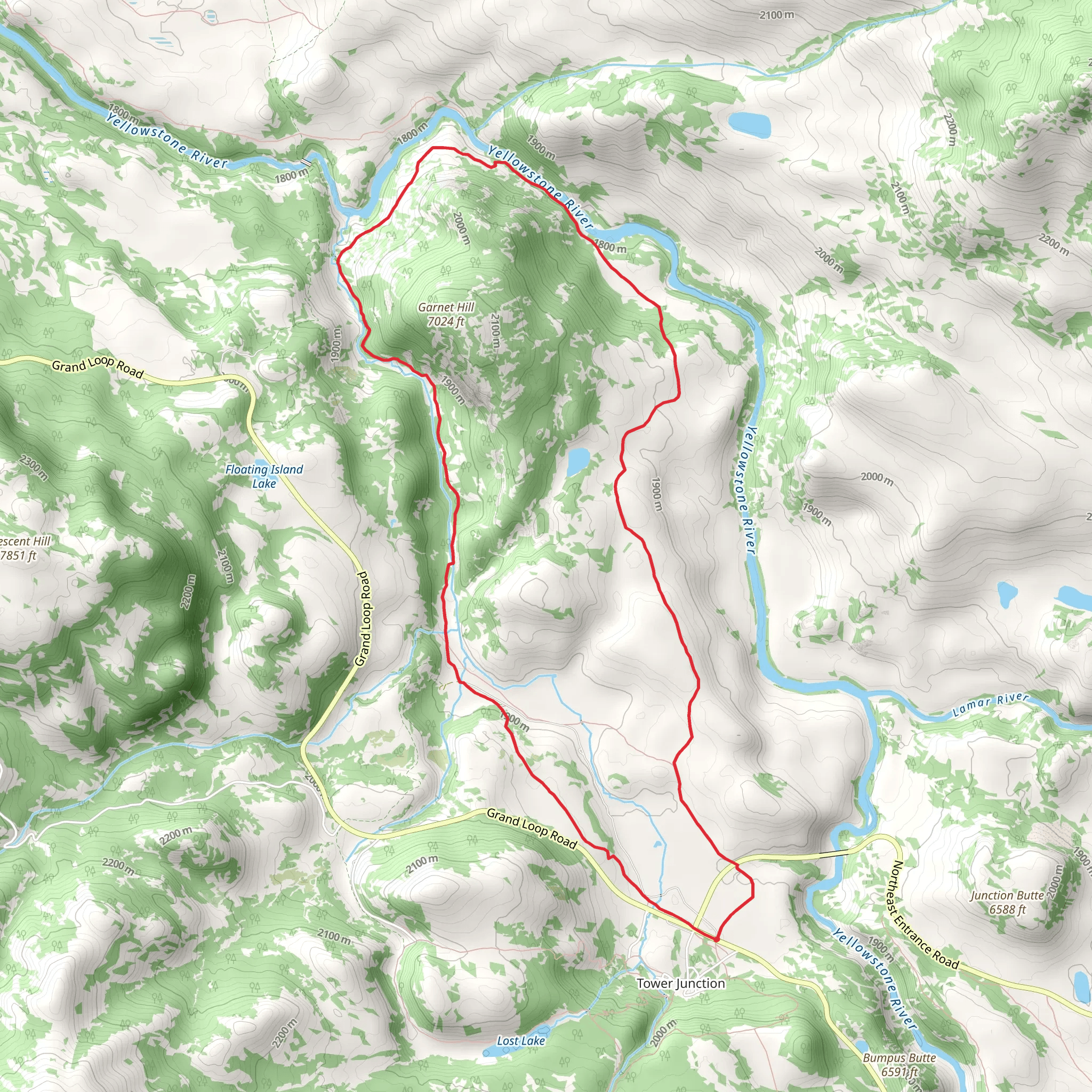 Garnet Hill Trail mobile static map