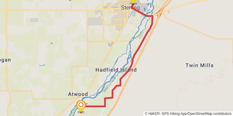 American Discovery Trail North Route stage 208 Map