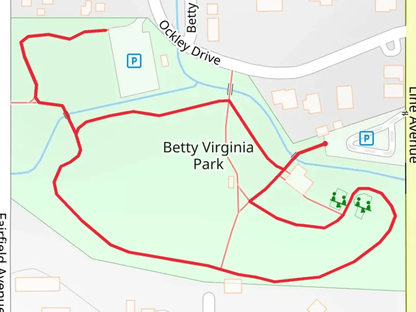 An image depicting the trail Betty Virginia Park Loop and its surrounding area.