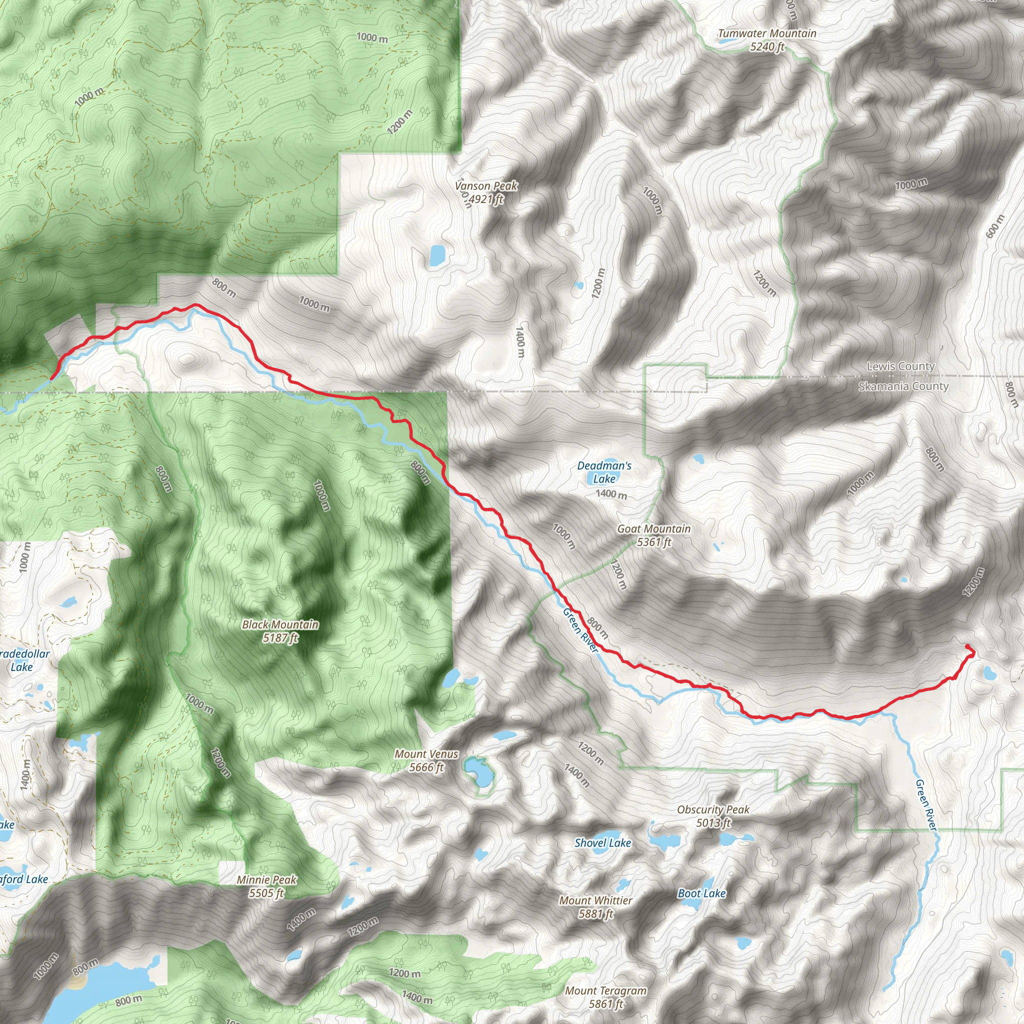 Green River Trail mobile static map