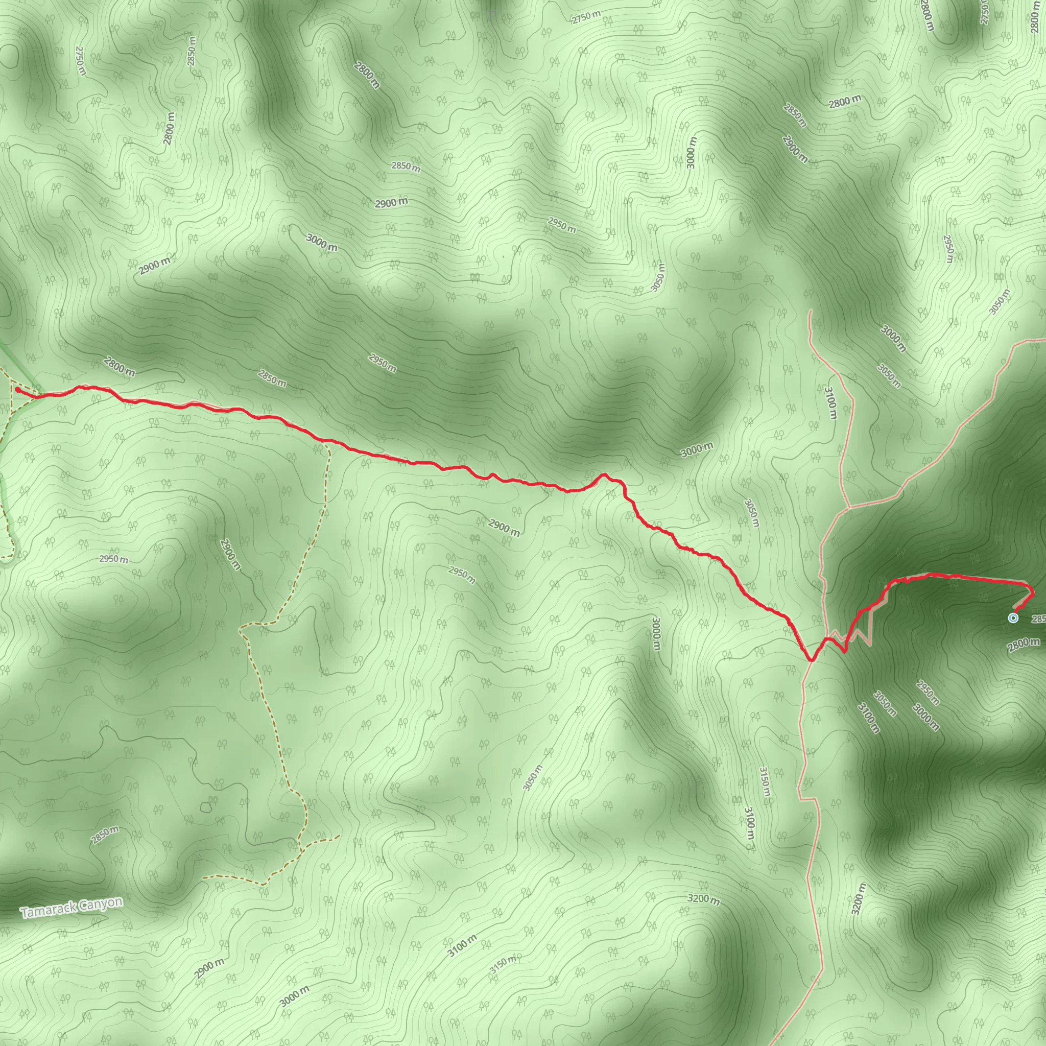 Sidehill Springs Trail mobile static map