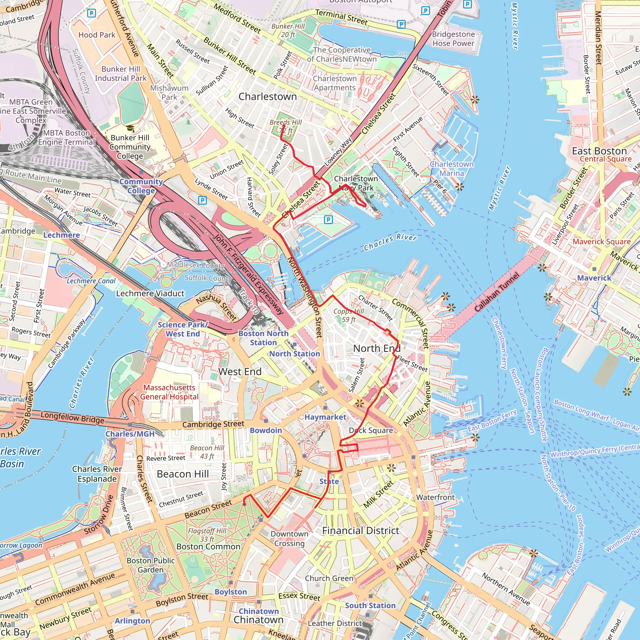 Freedom Trail mobile static map