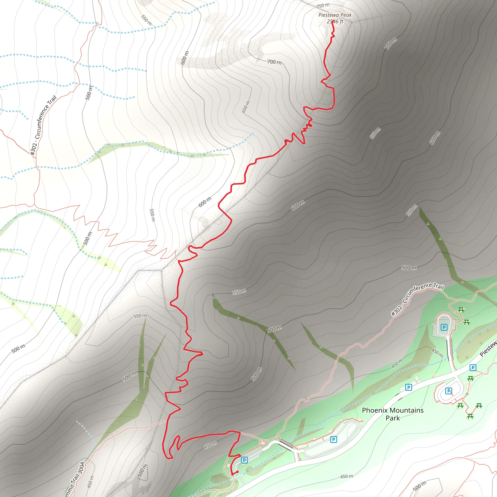 Piestewa Peak via Summit Trail mobile static map
