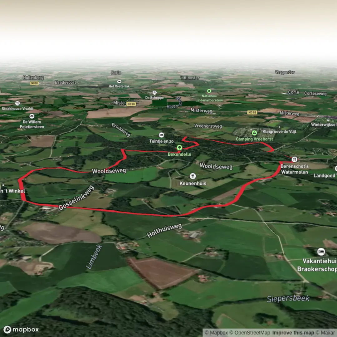 An image depicting the trail Bekendal Loop and its surrounding area.