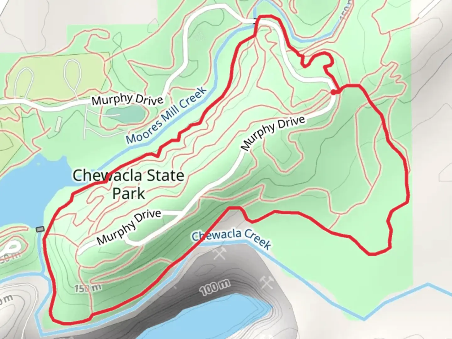 An image depicting the trail Deer Rub and Mountain Laurel Loop Trail and its surrounding area.