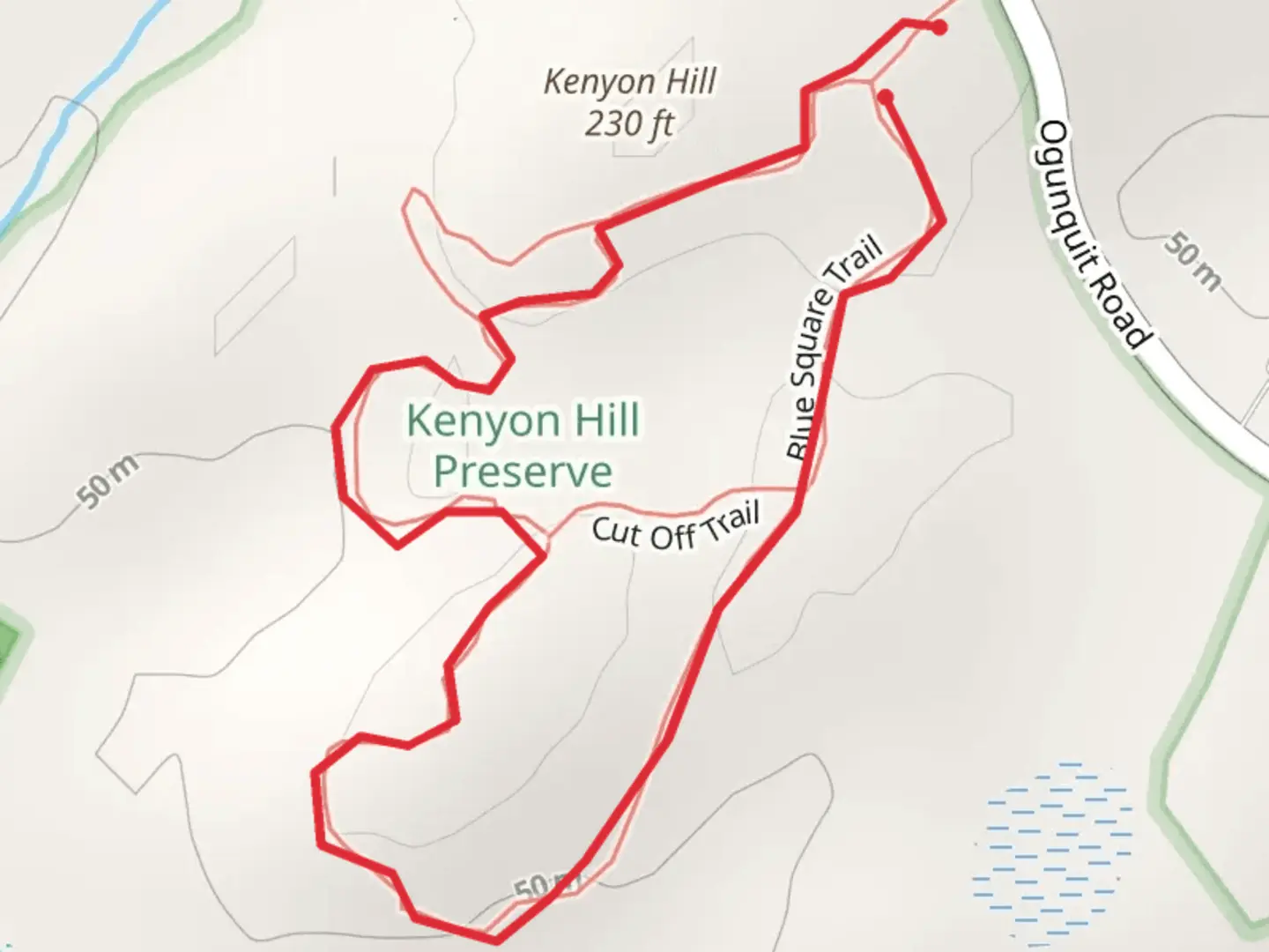 An image depicting the trail Kenyon Hill Loop and its surrounding area.