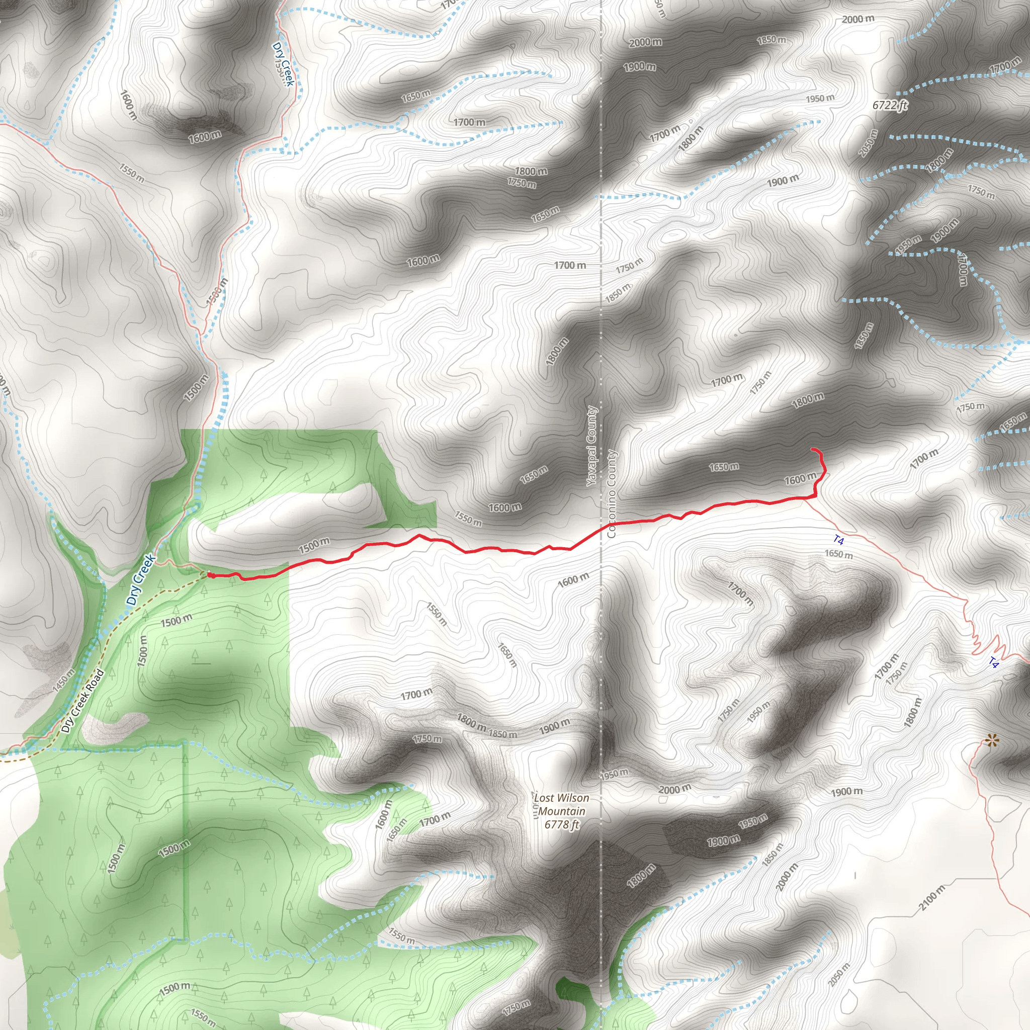 Vultee Arch Trail mobile static map