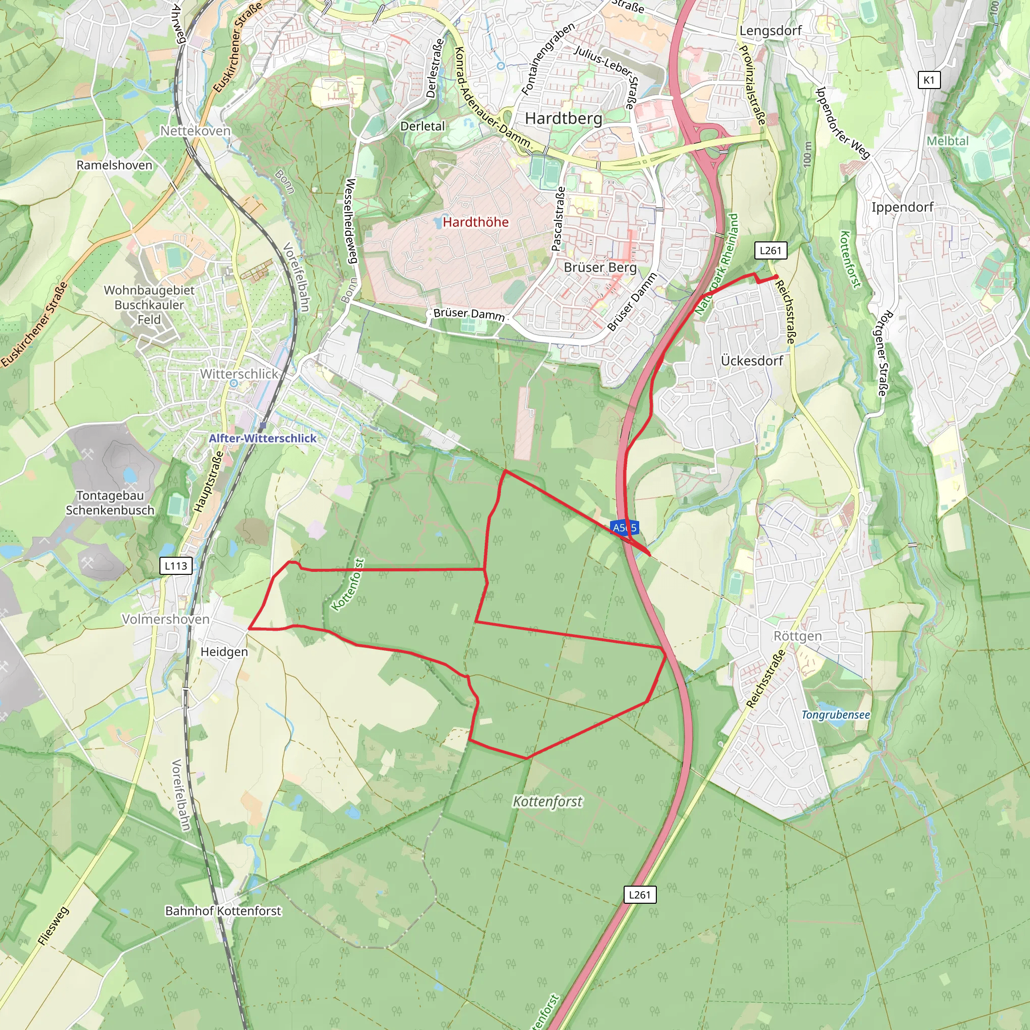 Uckesdorf and Bruser Berg Loop mobile static map