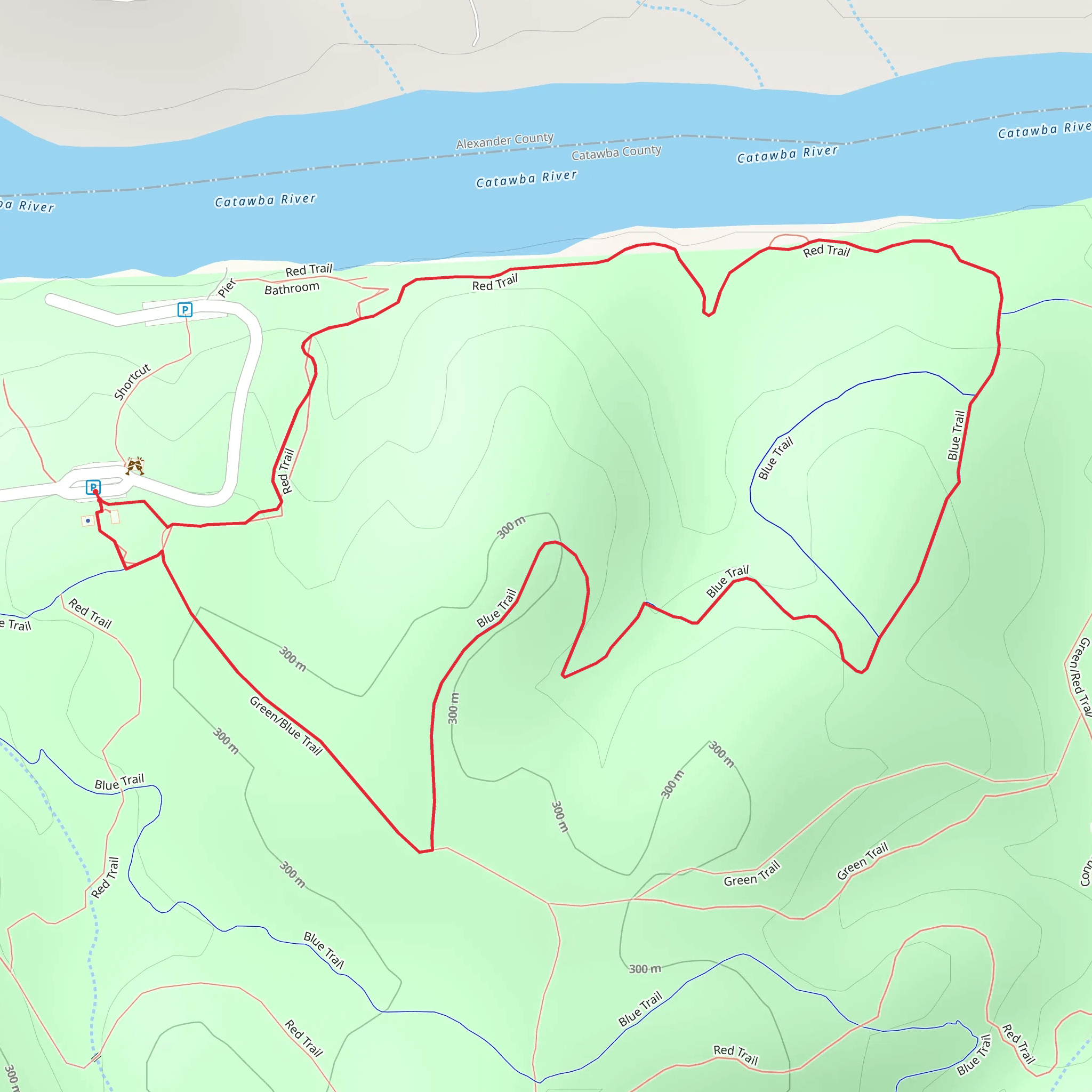 Blue and Red Loop Trail mobile static map