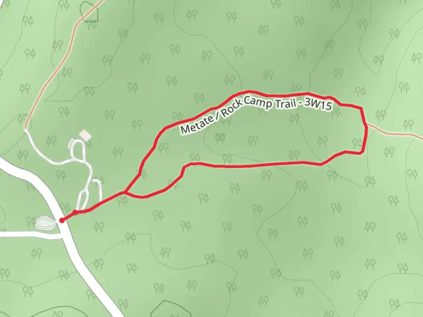 An image depicting the trail Metate - Rock Camp Loop Trail and its surrounding area.