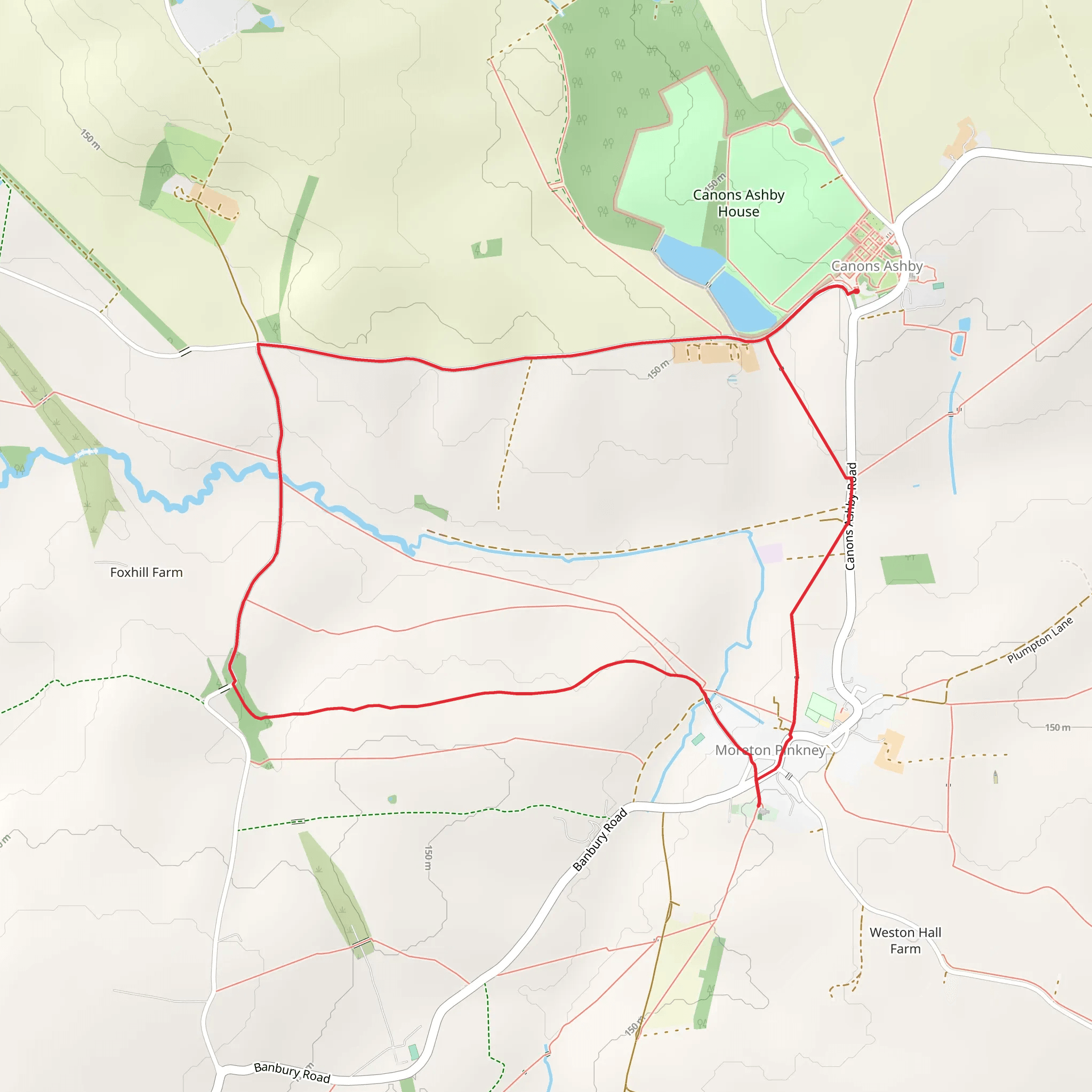Macmillan Way in Canons Ashby mobile static map