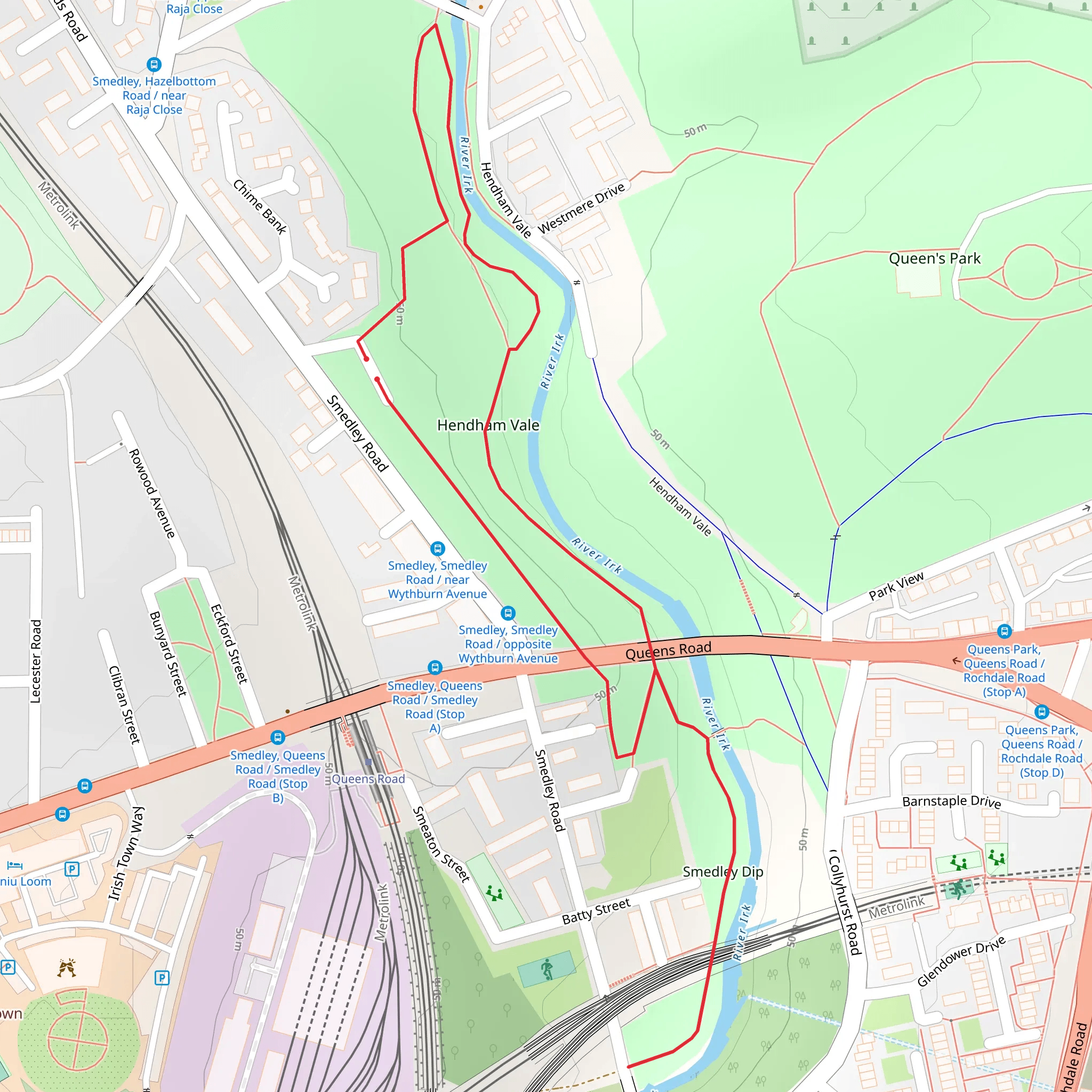 Hendham Vale Loop mobile static map