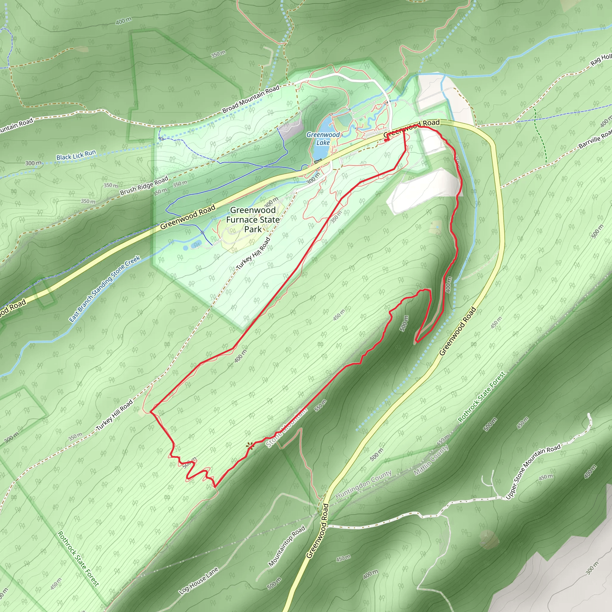 Greenwood Furnace State Park Loop mobile static map