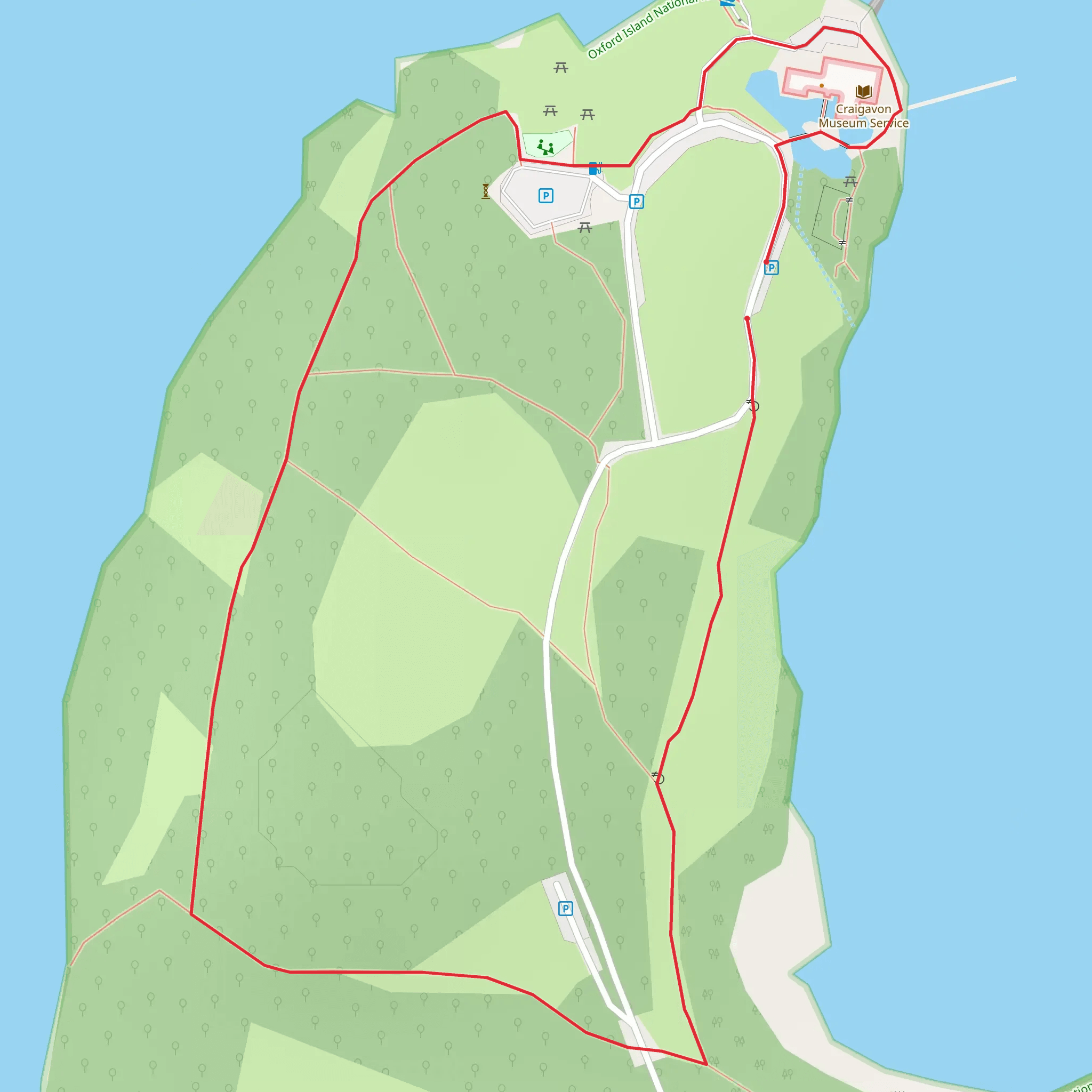 Oxford Island Loop mobile static map