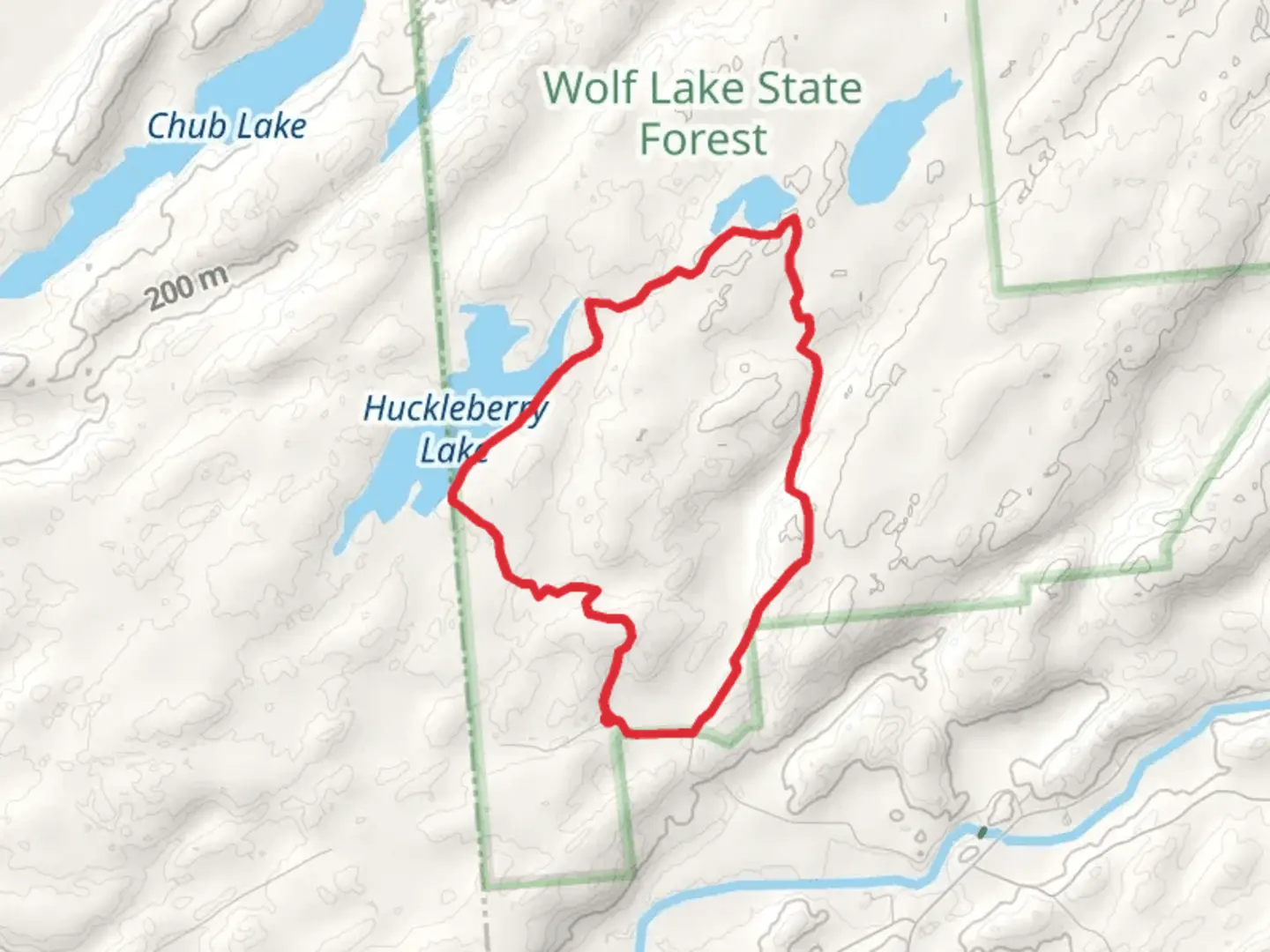 An image depicting the trail Huckleberry Lake and Moon Lake Loop via Ames Road and its surrounding area.