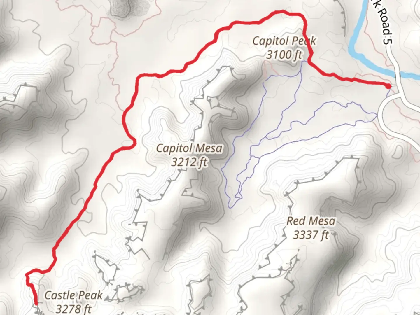 An image depicting the trail Lighthouse Peak via Lighthouse Trail and its surrounding area.