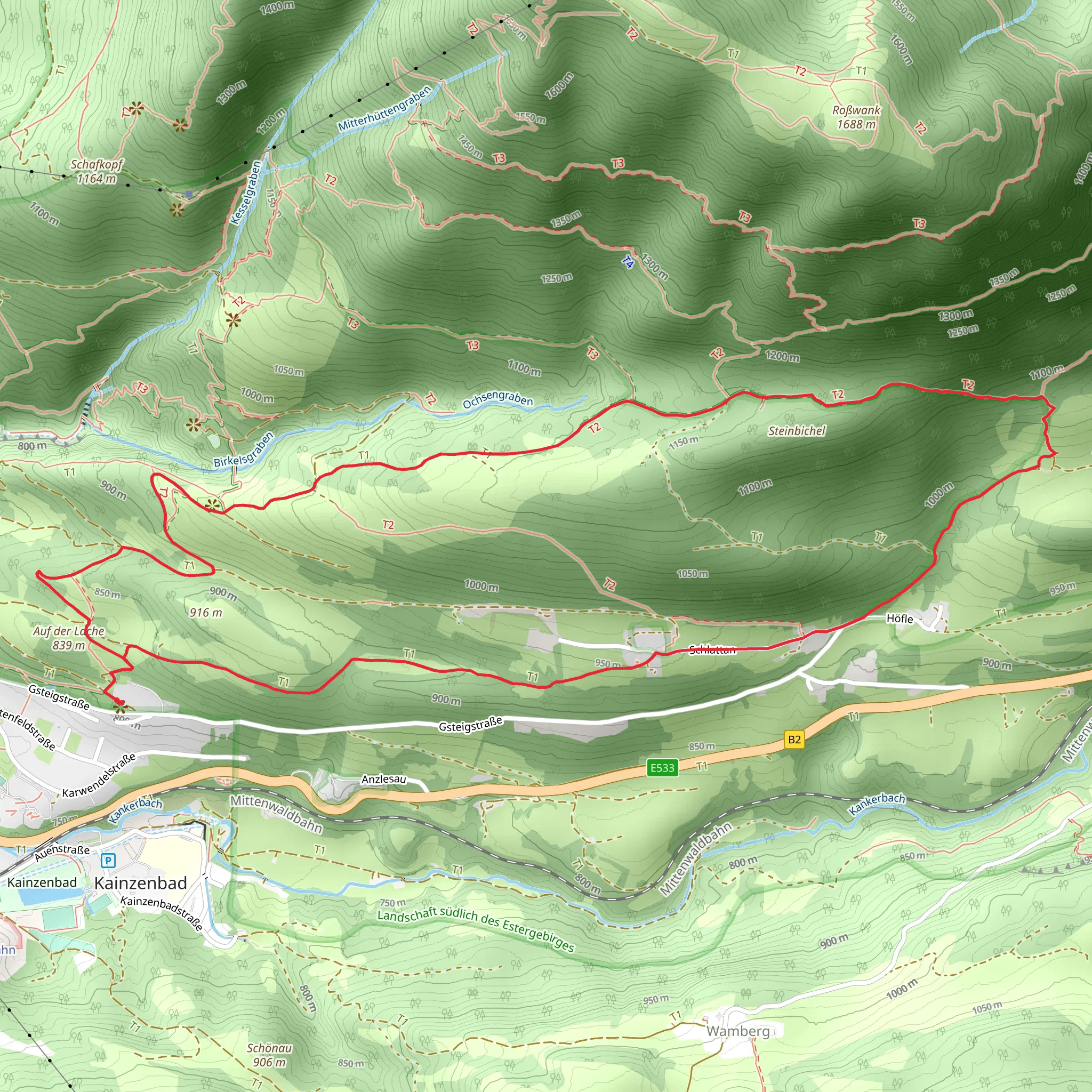 Sonnenuhr, Steinbichel and Schlattan Loop mobile static map