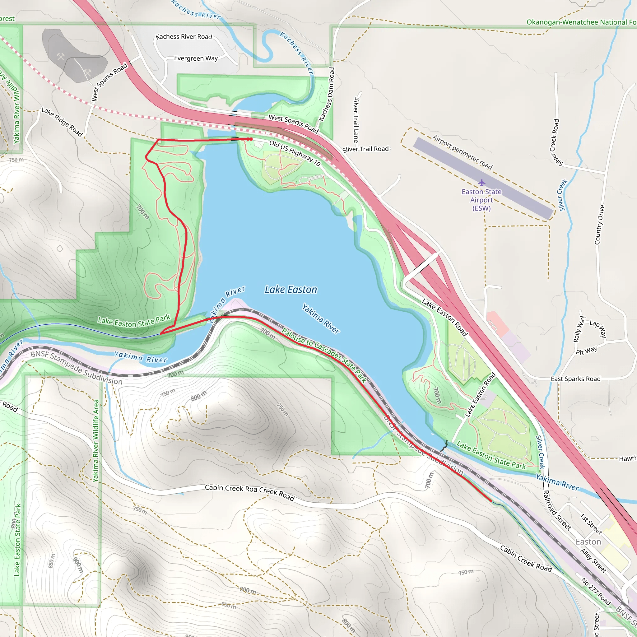 Lake Easton West Shore Walk mobile static map