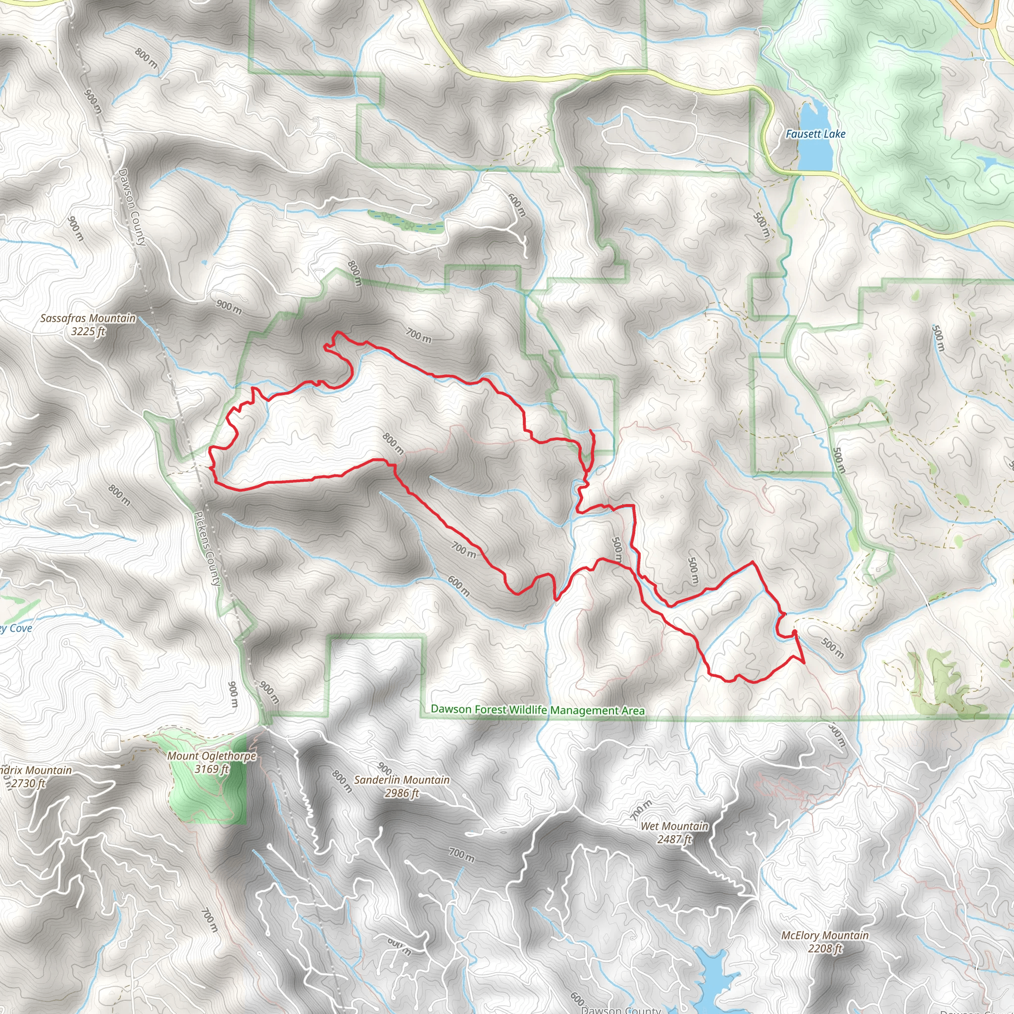 Wildcat Creek, Fall Creek and Rocky Ford Loop Trail mobile static map