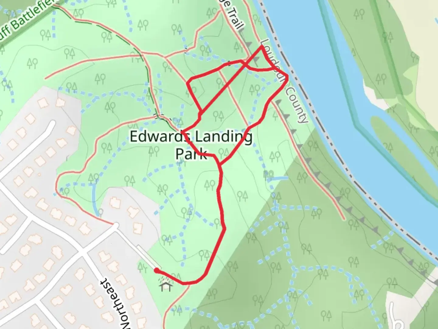 An image depicting the trail Potomac Heritage Loop Trail and its surrounding area.