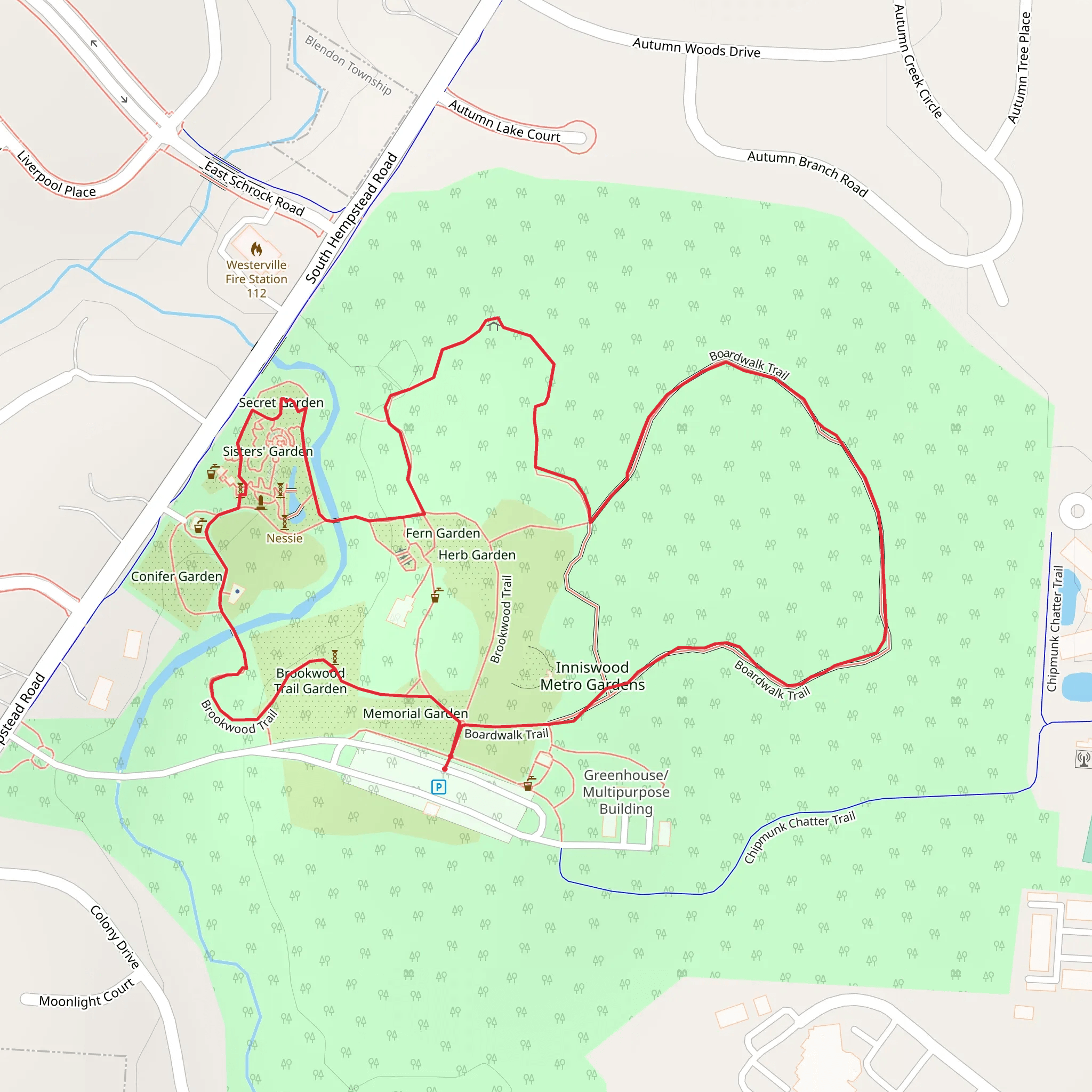 Woodland Rock Garden and Secret Garden Loop mobile static map