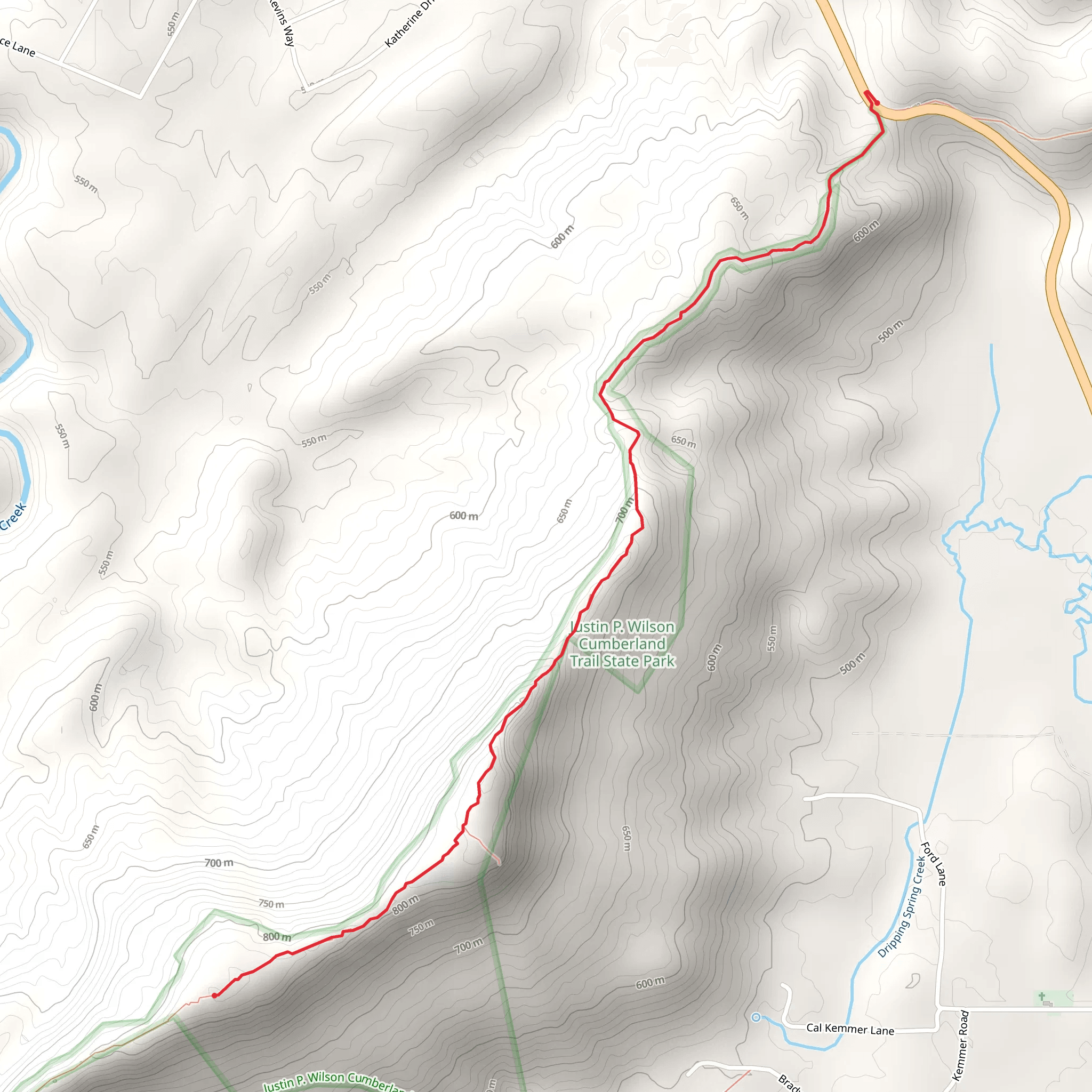 Brady Mountain Trail mobile static map