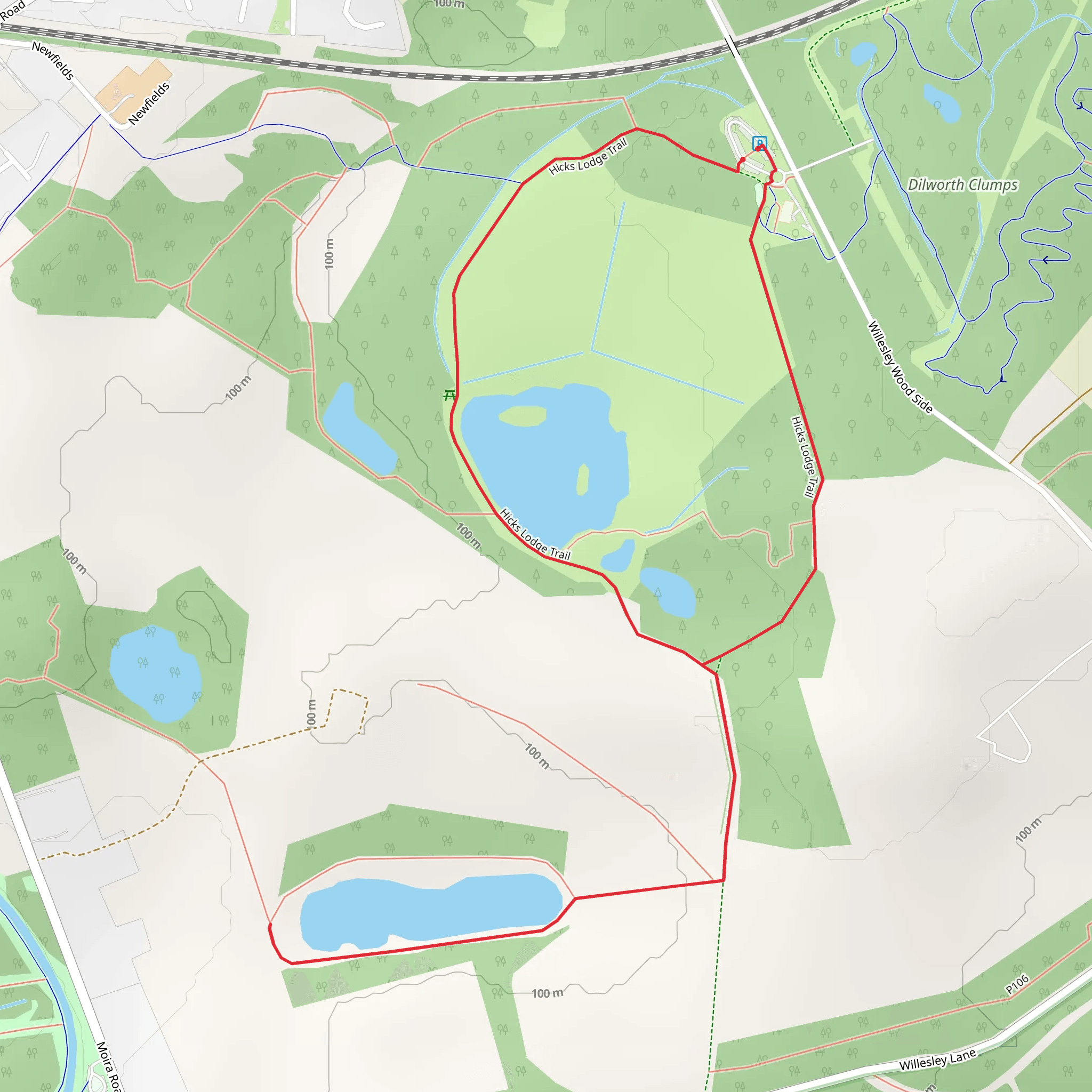 Hicks Lodge Trail mobile static map