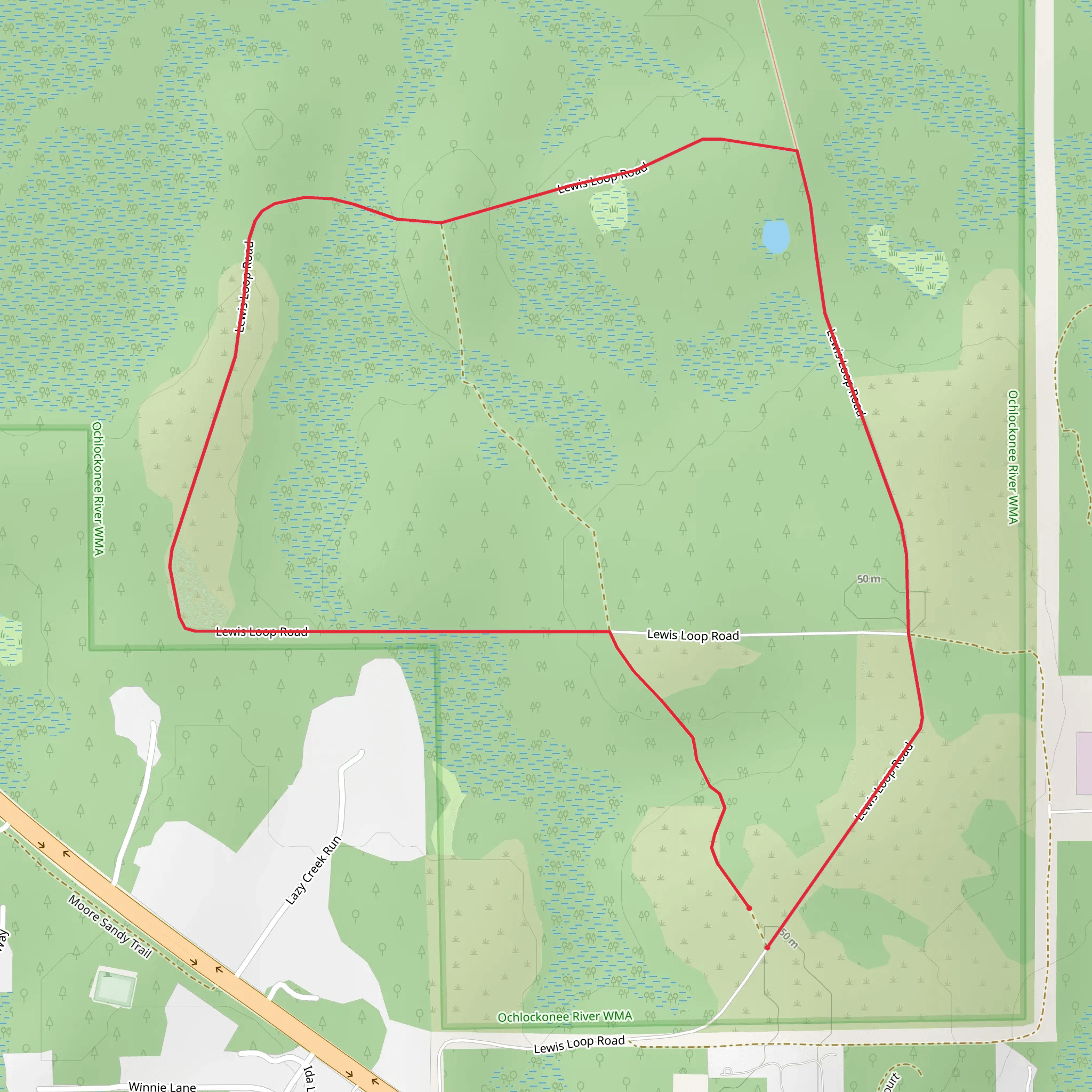 Lewis Loop Road mobile static map