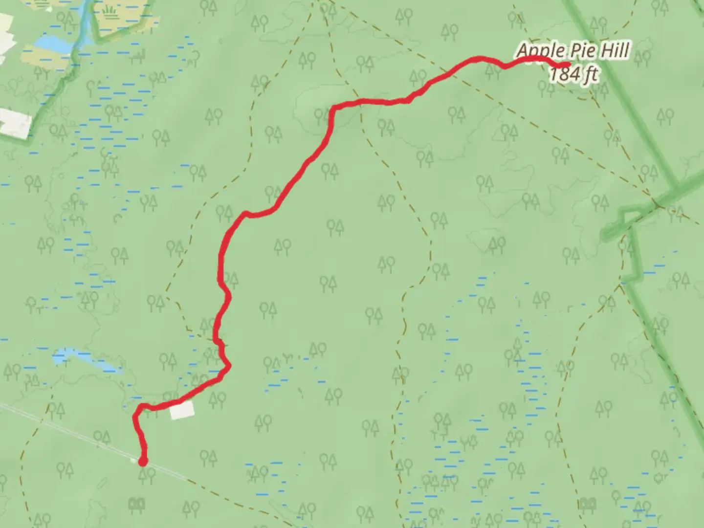 An image depicting the trail Apple Pie Hill via Batona Trail and its surrounding area.