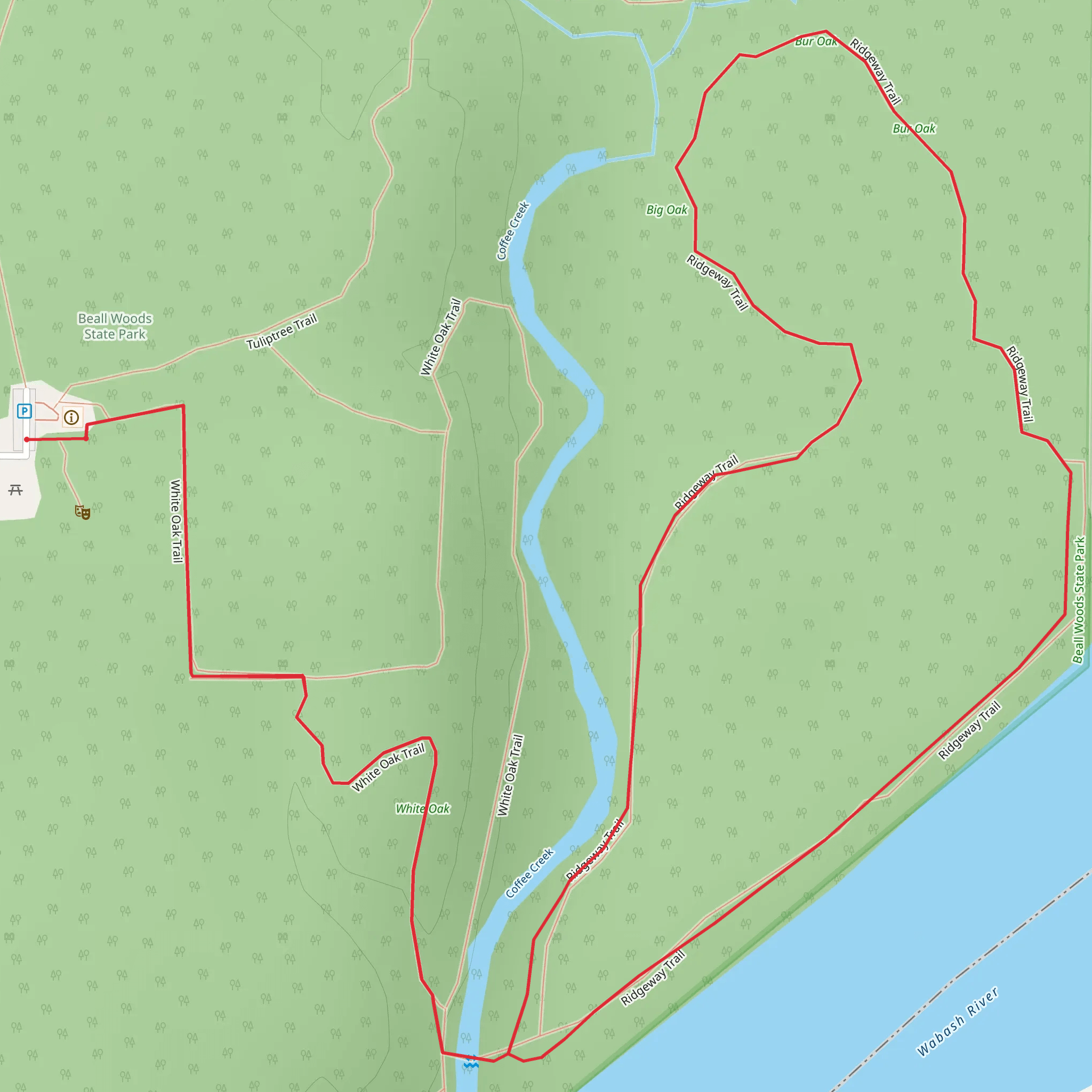Ridgeway Loop via White Oak Trail mobile static map