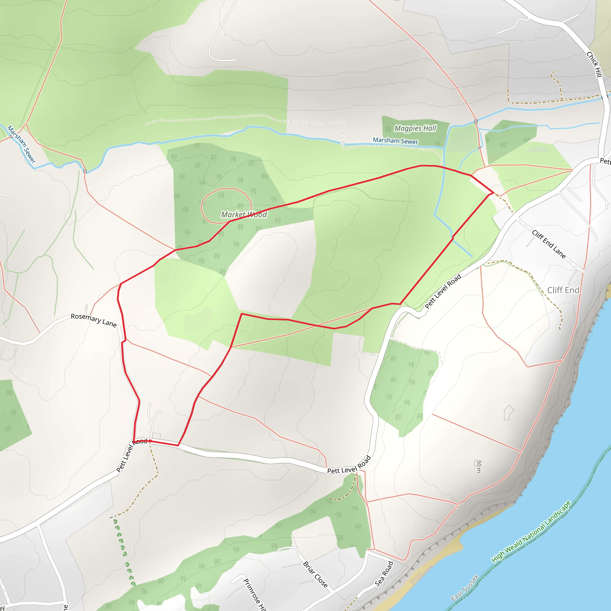 Market Wood Loop - Cliff End mobile static map
