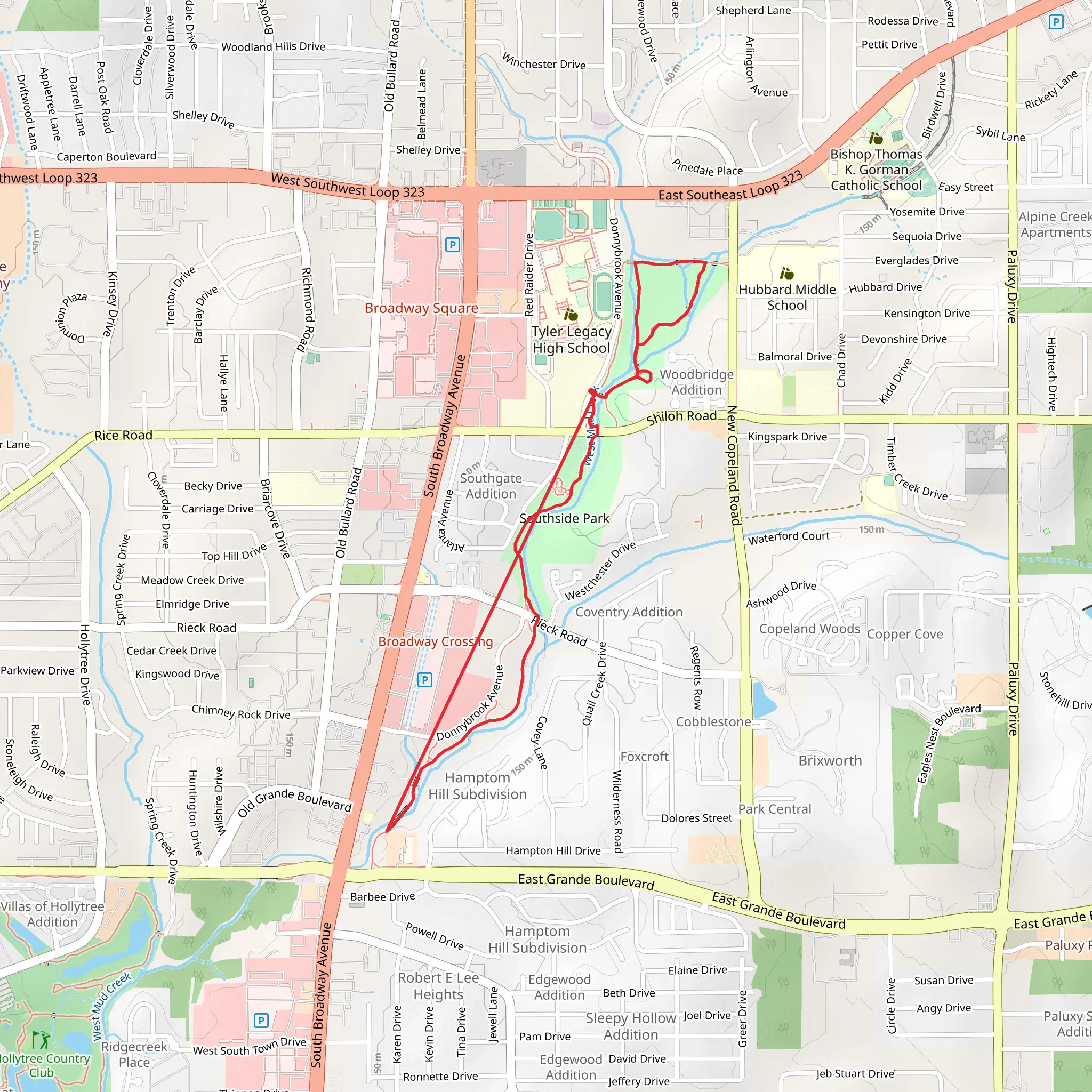 Rose Rudman Park and South Tyler Loop Trail mobile static map