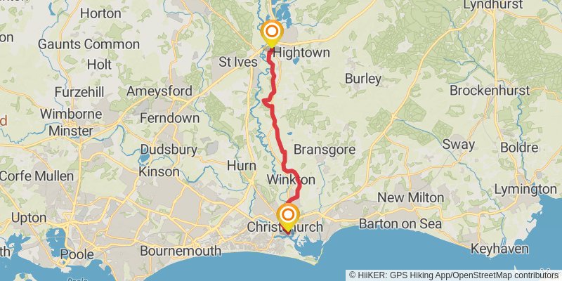 Avon Valley Path - Hampshire to Dorset stage 3 Map