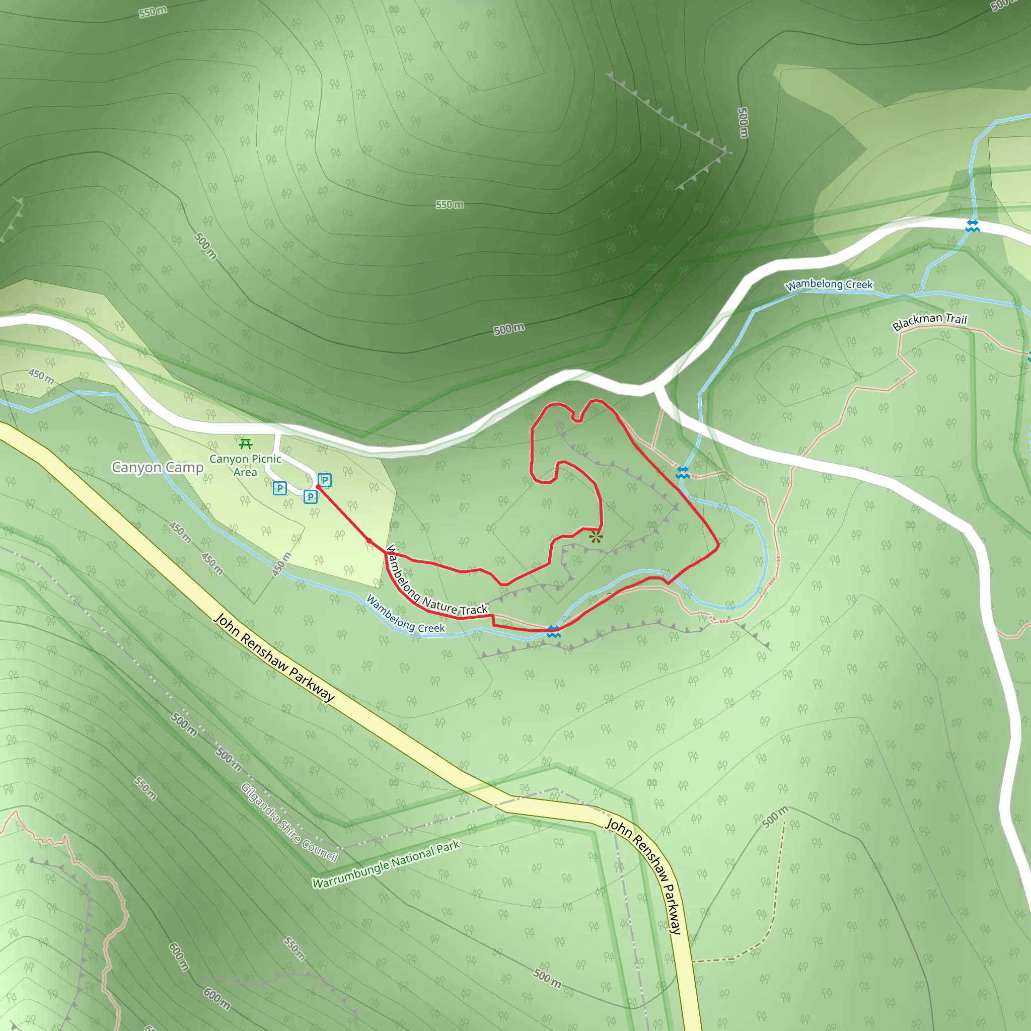 Wambelong Nature Walking Track mobile static map