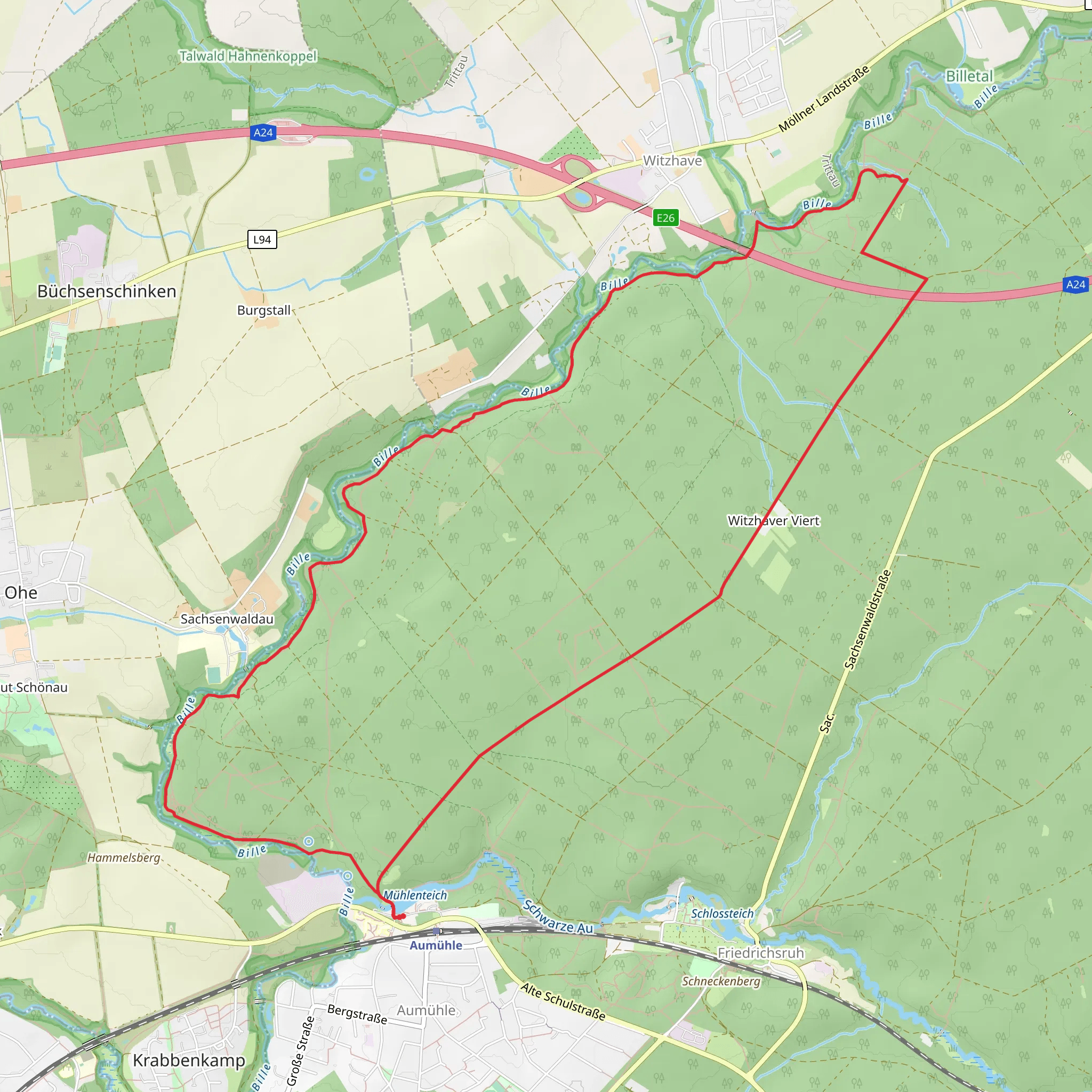 Fürstenbrücke, Witzhaver Berg and Lindenallee Loop mobile static map