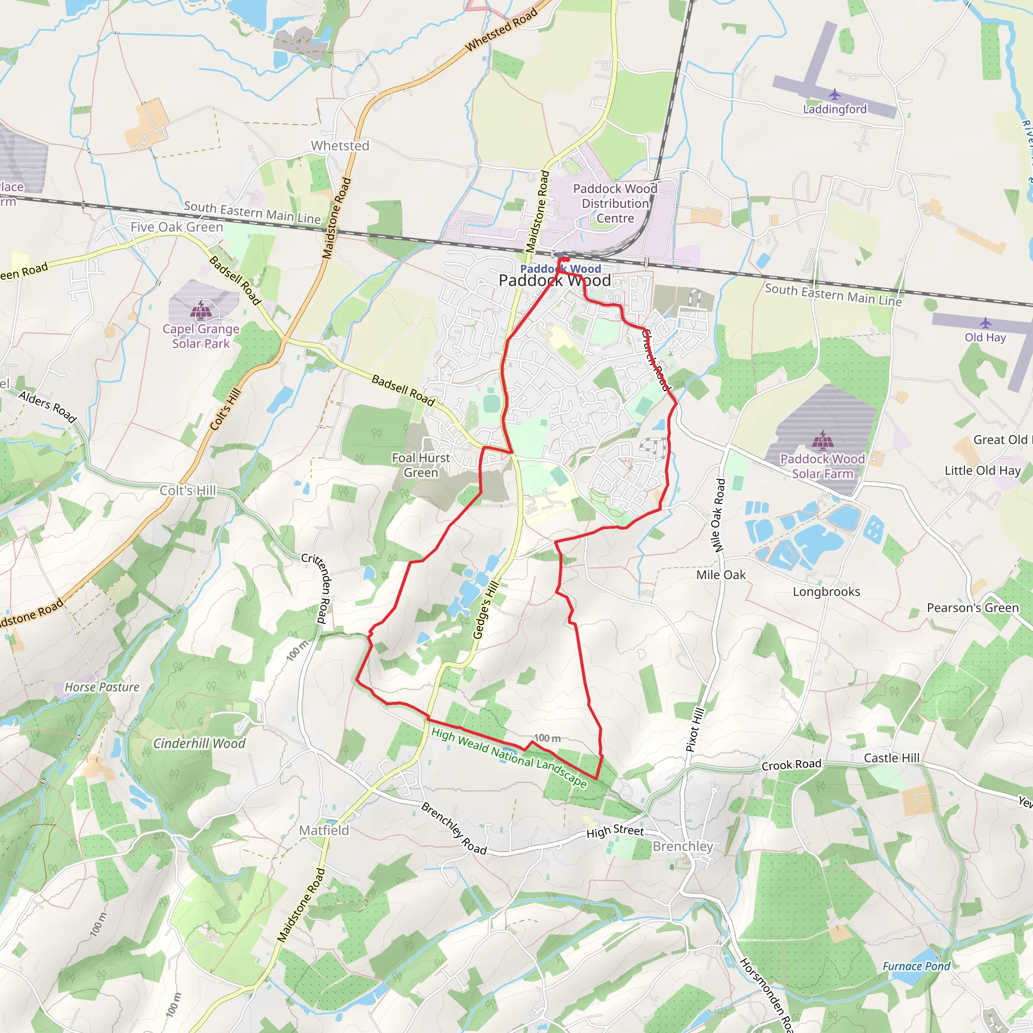 Paddock Wood Loop mobile static map