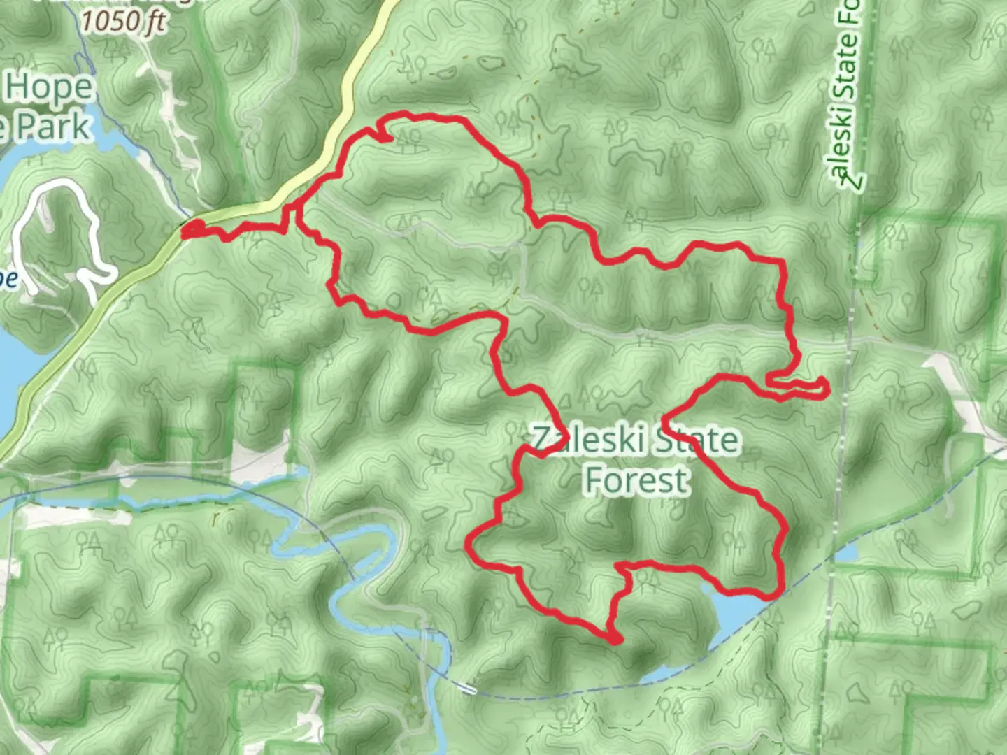 An image depicting the trail Zaleski Backpack Trail - South Loop and its surrounding area.