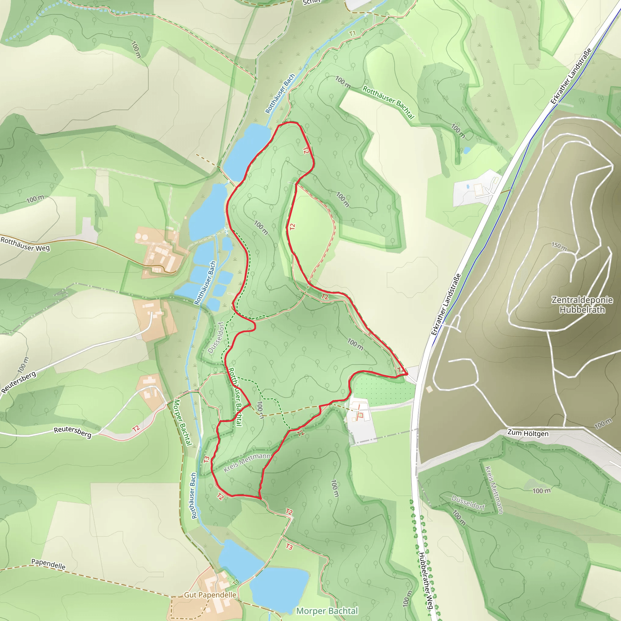 Rotthaeuser Bach via Duesseldorfer Weg mobile static map