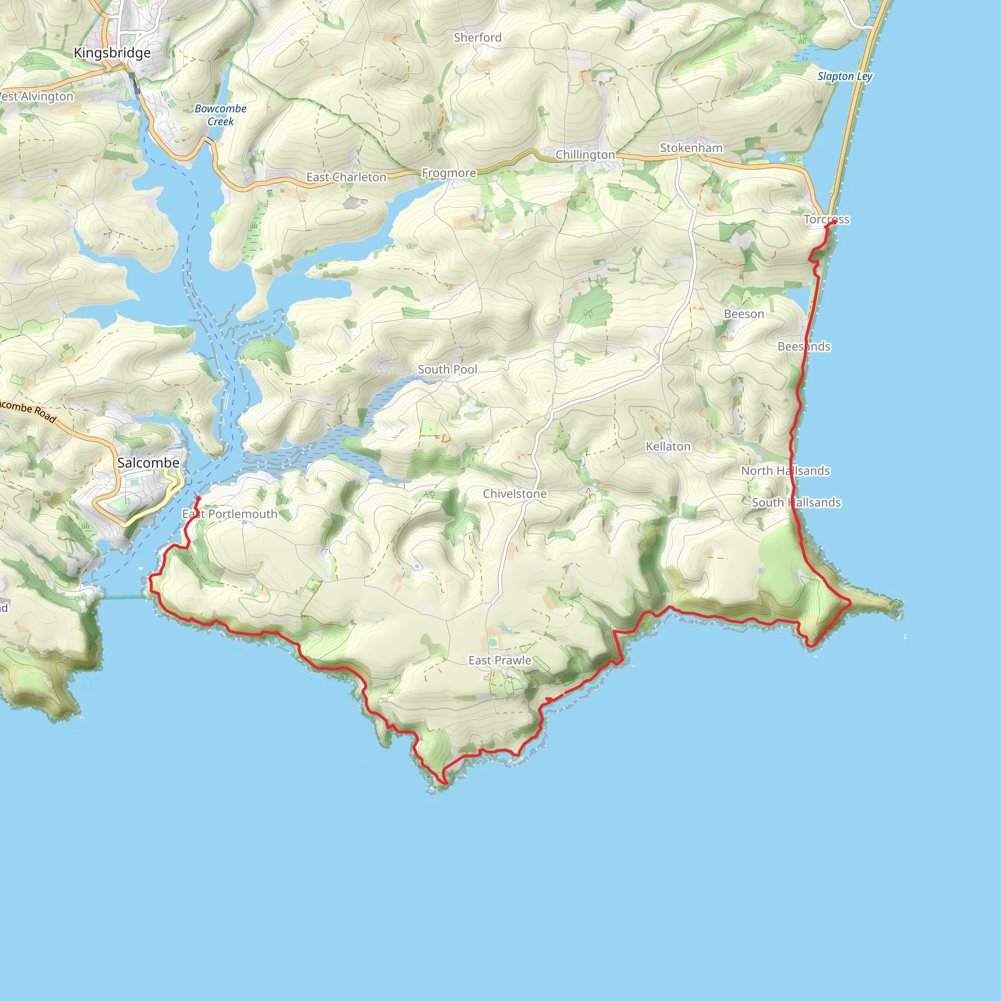 Salcombe to Torcross Walk mobile static map