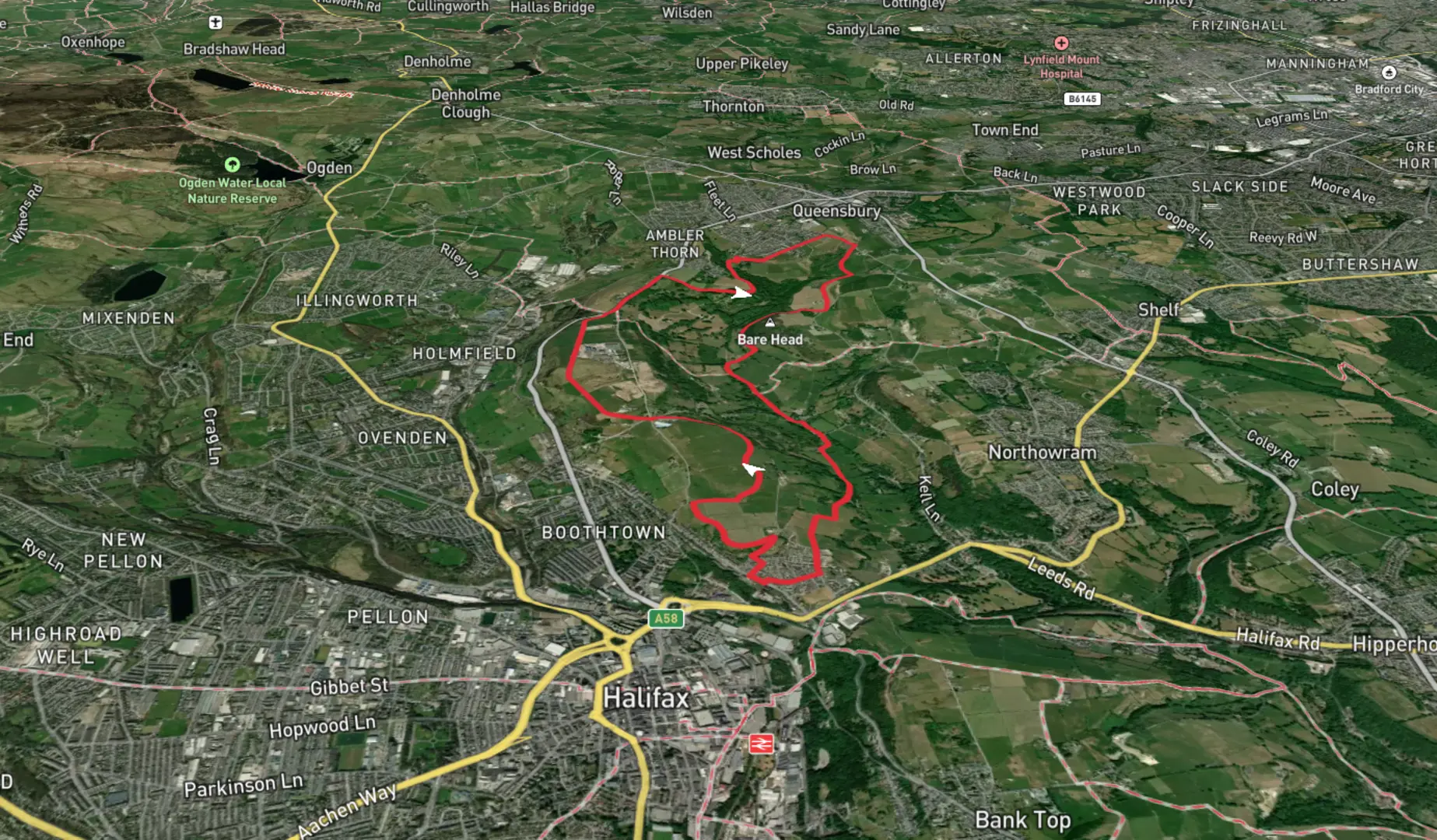 Shibden Dale and Bare Head Loop Calderdale England