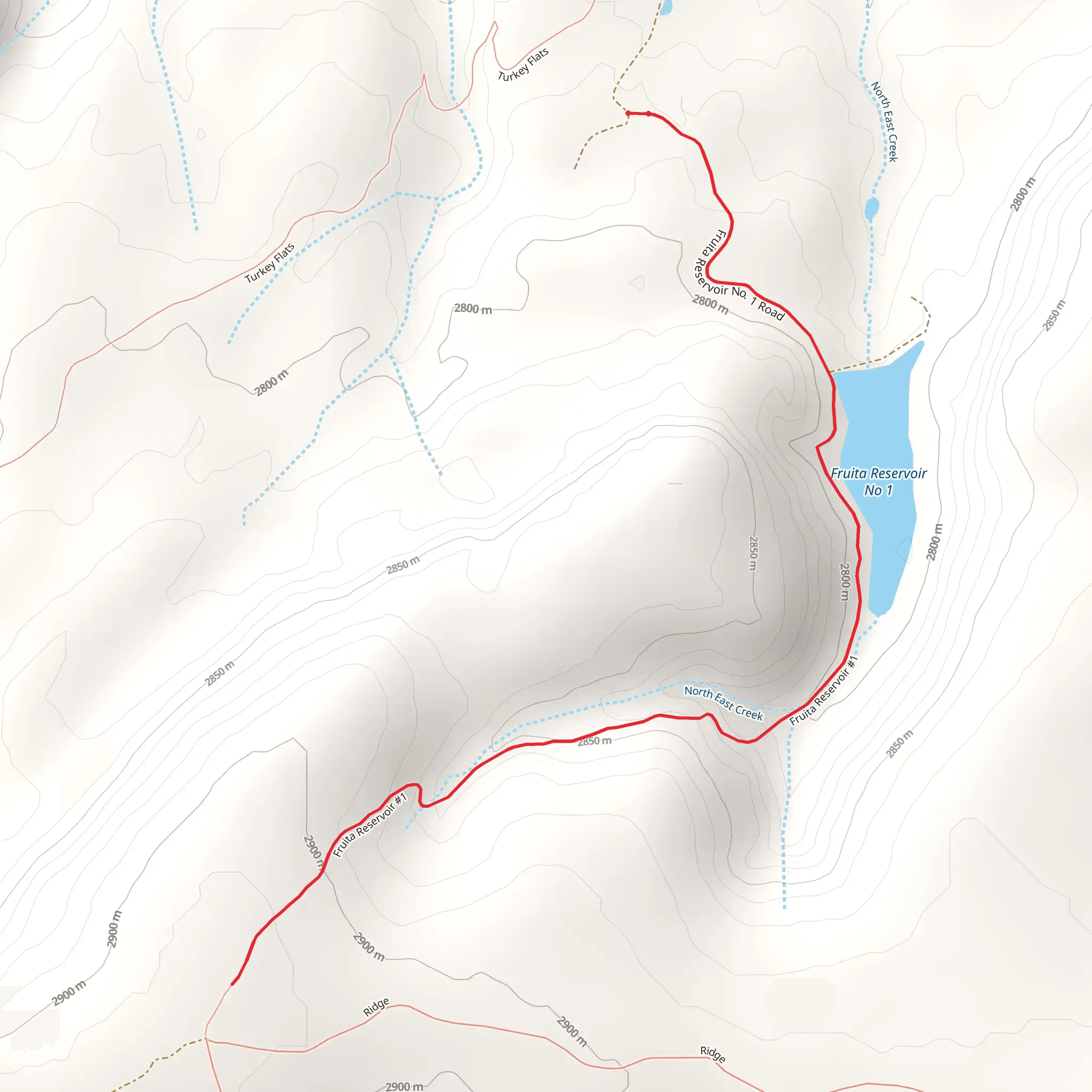 Fruita Reservoir Number 1 via Reservoir 1 Trail mobile static map