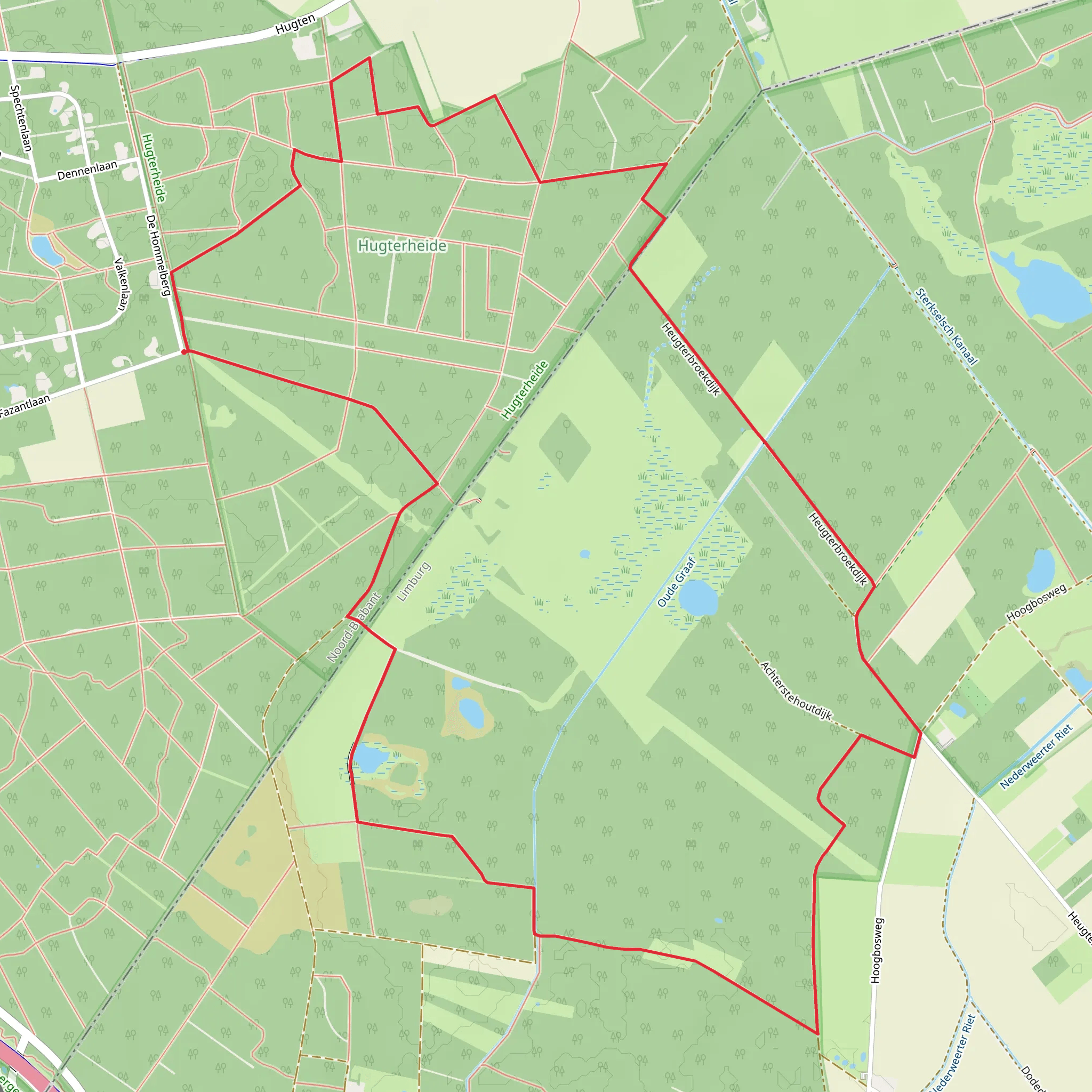 Heugterbroekdijk and Weerterbos Loop mobile static map