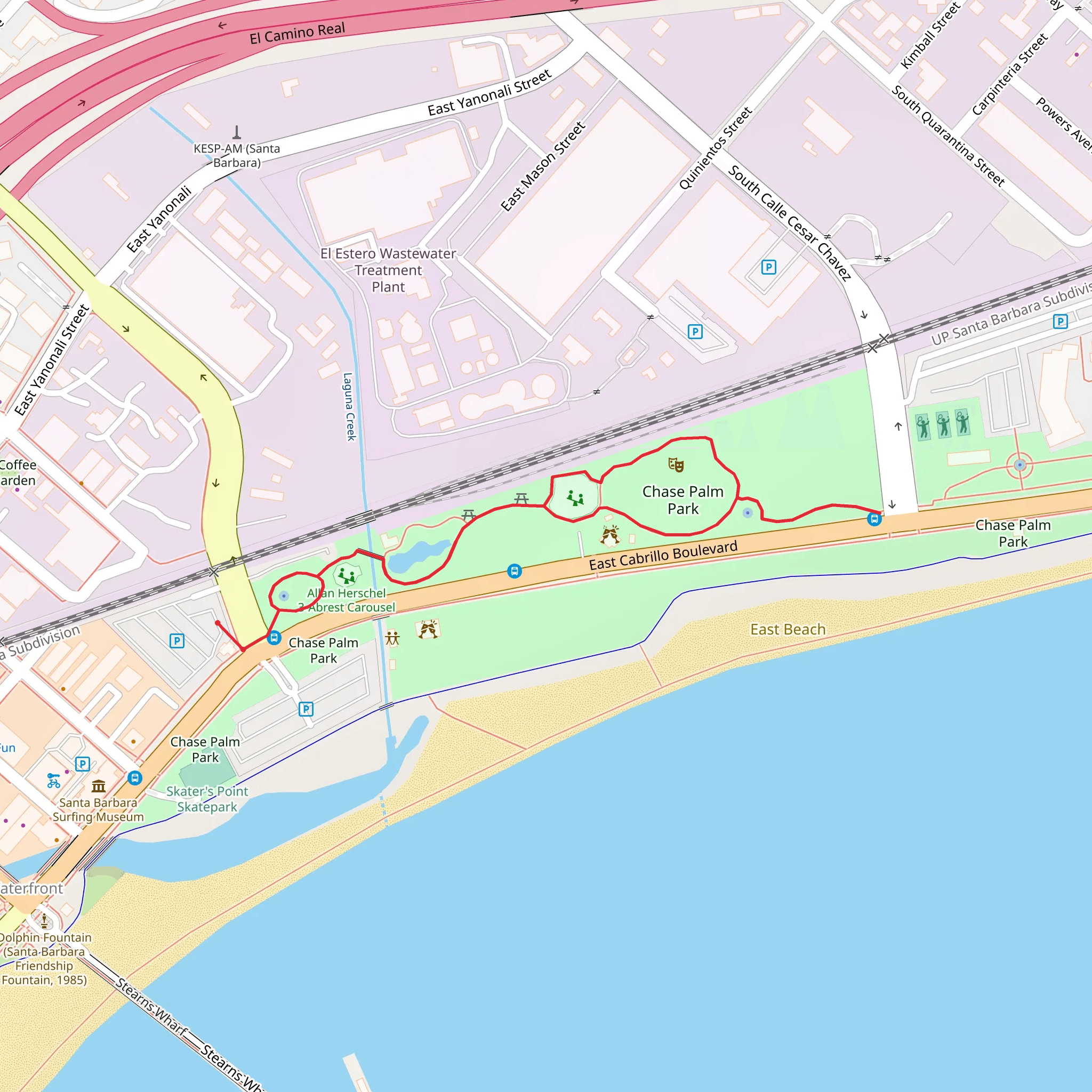 Chase Palm Park Loop mobile static map