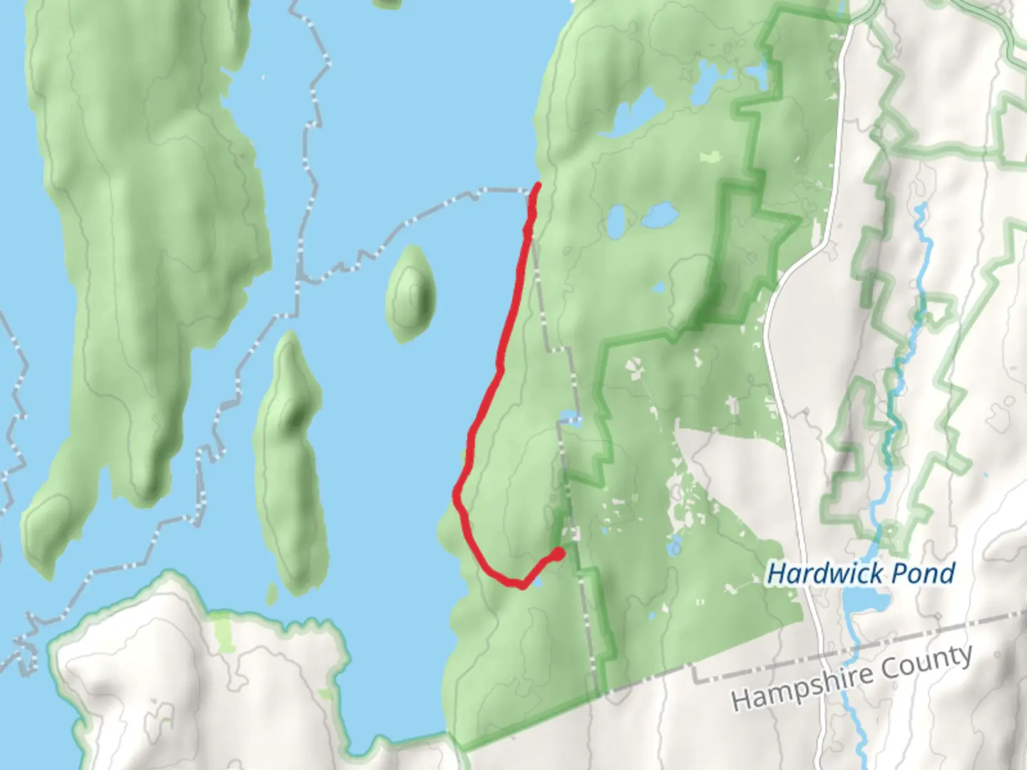 An image depicting the trail Richards Ledges Out and Back and its surrounding area.